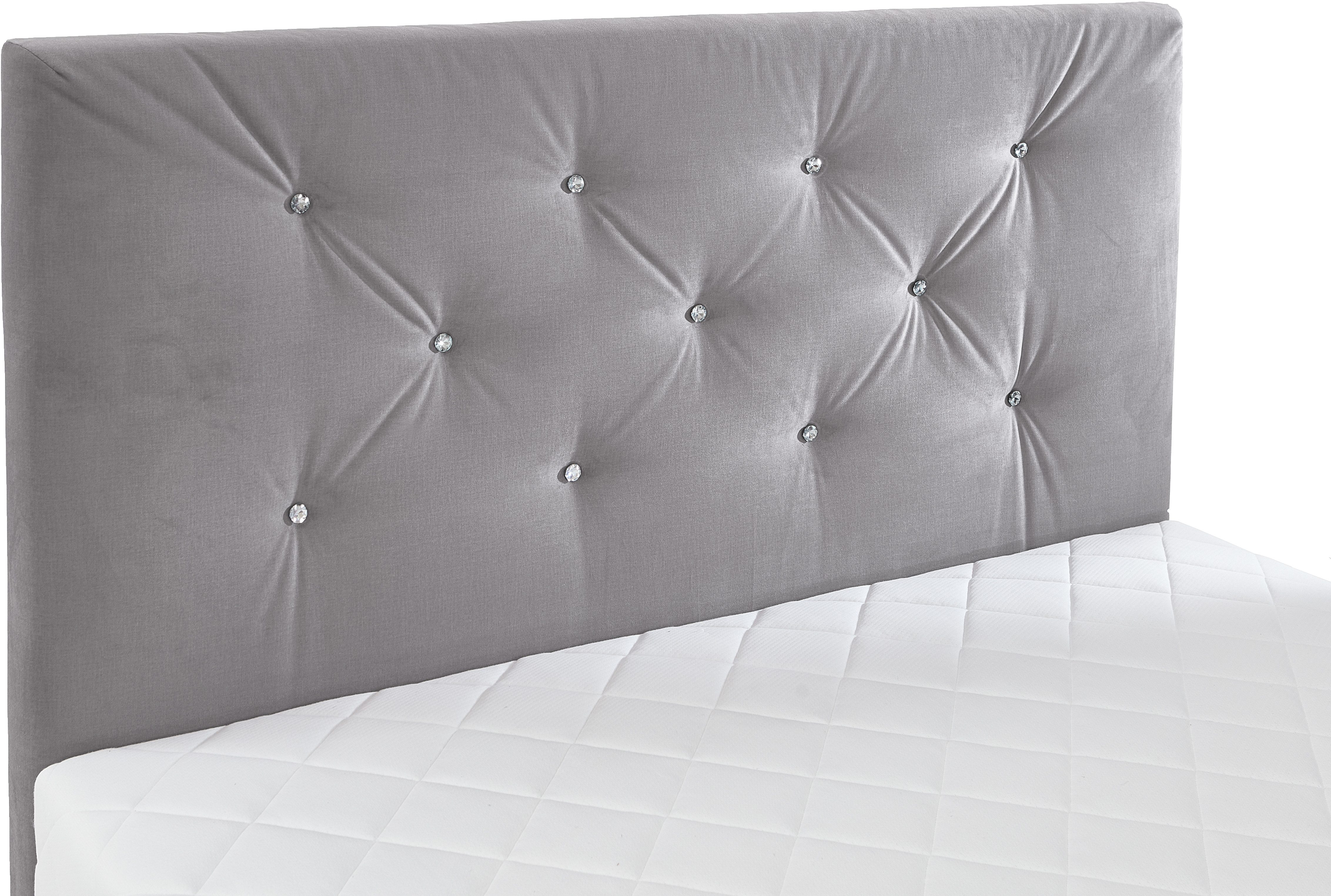 ATLANTIC home collection Boxspring CELIA in hoogwaardige fluweellook met pocketveringsmatras, bedkist en strassteentjes