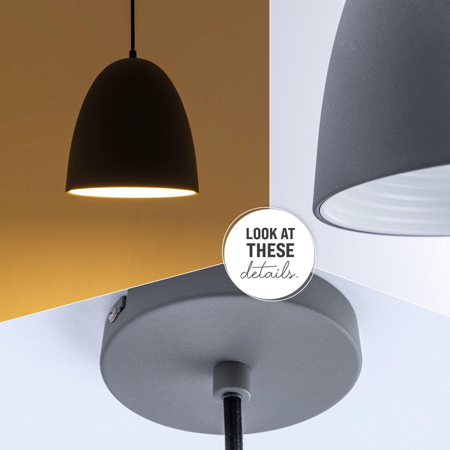 Paco Home Hanglamp JACK Keukenlamp hanglamp eetkamer Eettafellamp binnenin in goudkleur wit