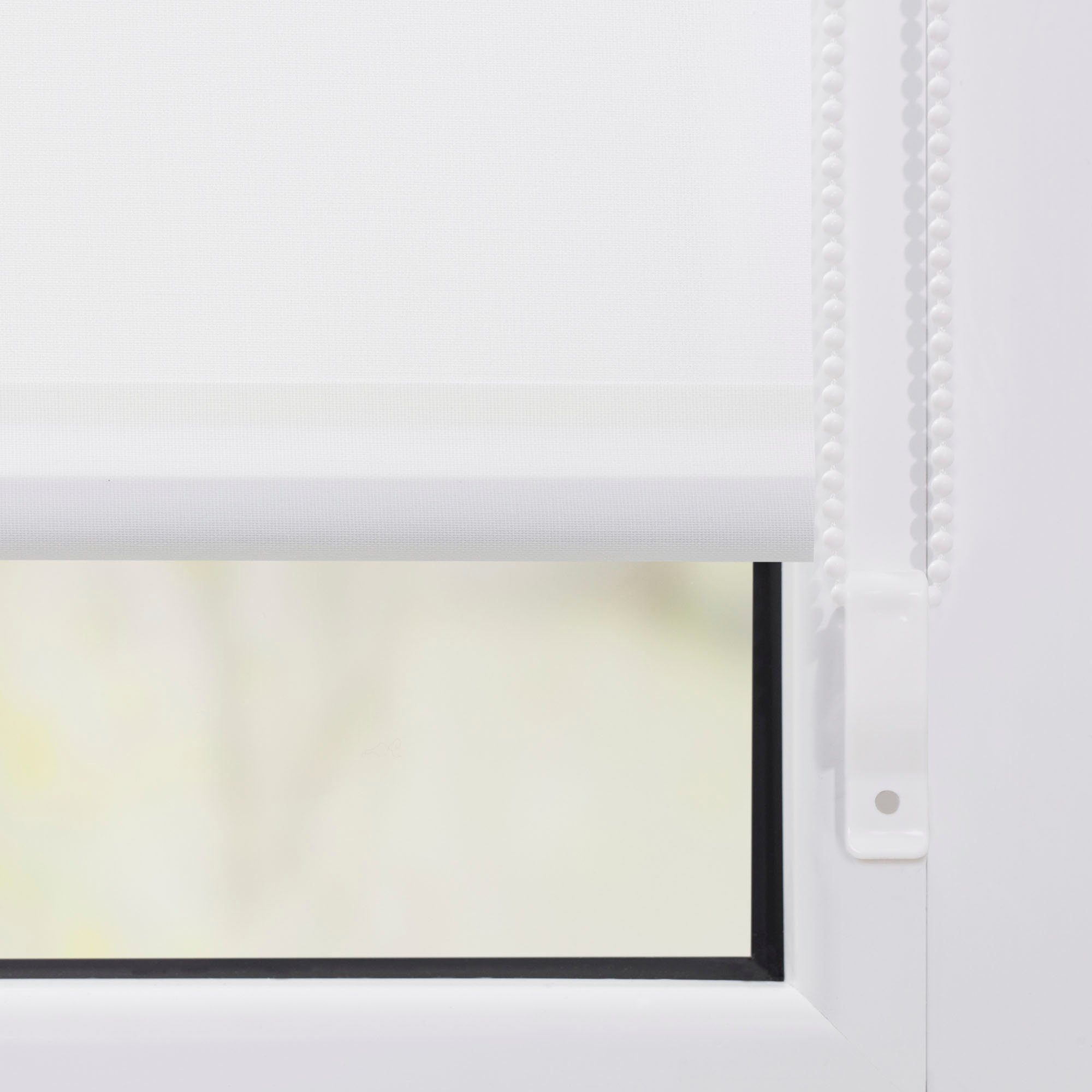 LICHTBLICK Rolgordijn met zijbediening Rolgordijn Klemmfix, zonder boren, verduistering, muur - wit rood (1 stuk)