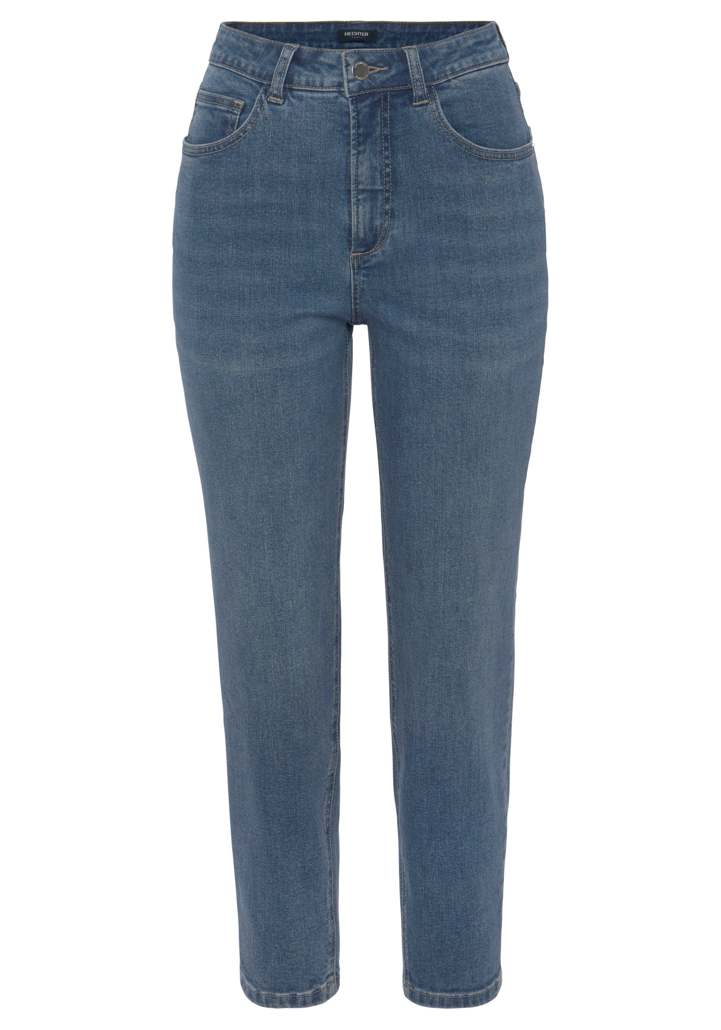 HECHTER PARIS Mom jeans hoge taille, enkel-vrij, met riemlussen