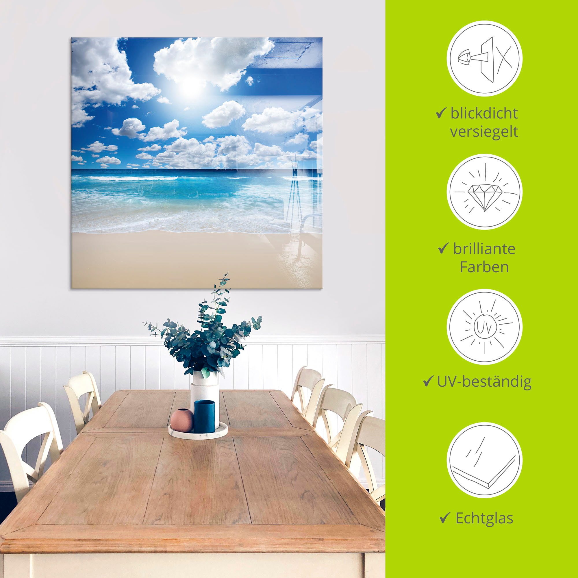 Artland Print op glas Groot strandlandschap in verschillende maten