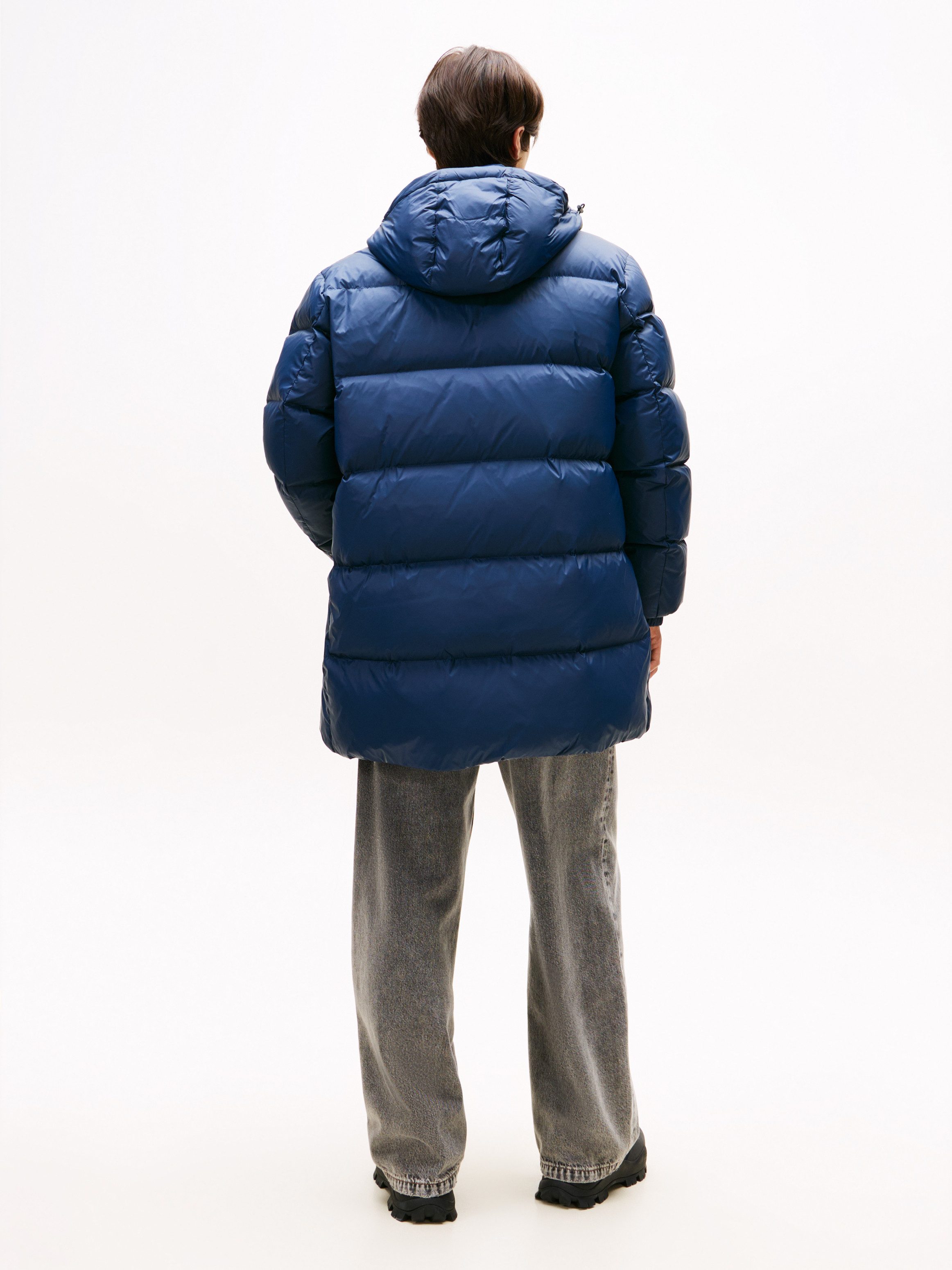 TOMMY JEANS Gewatteerde jas TJM ESSENTIAL DOWN PARKA Donzen jas, overgangsjas met capuchon