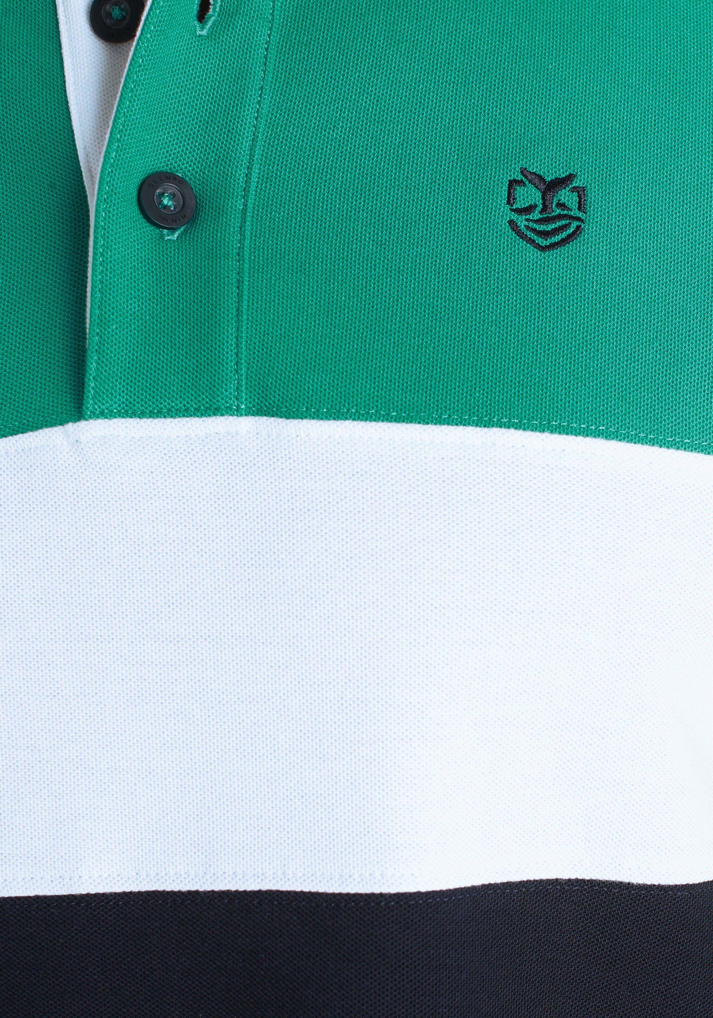 DELMAO Poloshirt Korte mouwen, regular fit, met colorblocking-ontwerp