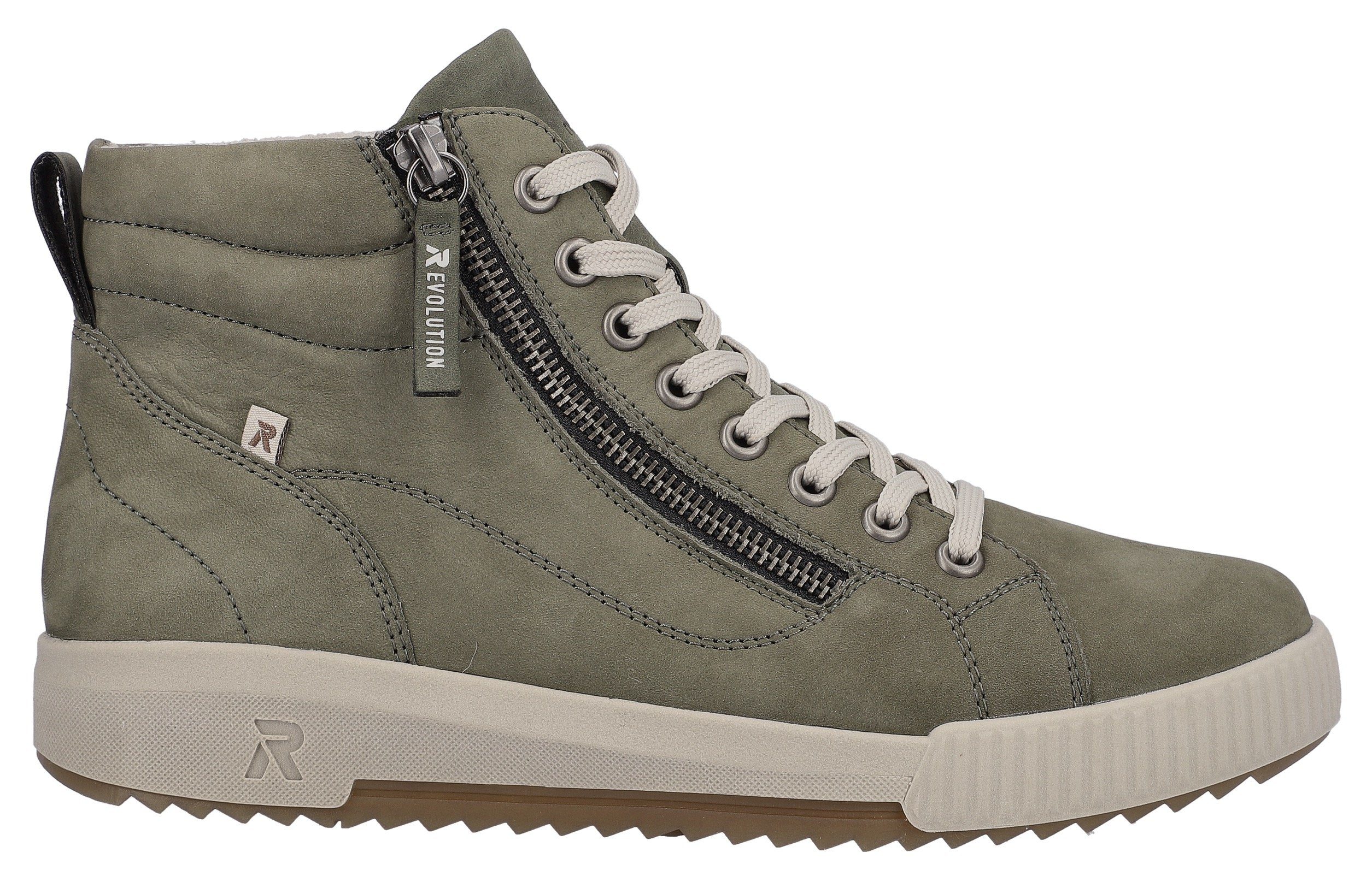 RIEKER Sport Hoge veterschoenen ankle boot, high top sneaker, leisure boots with zipper