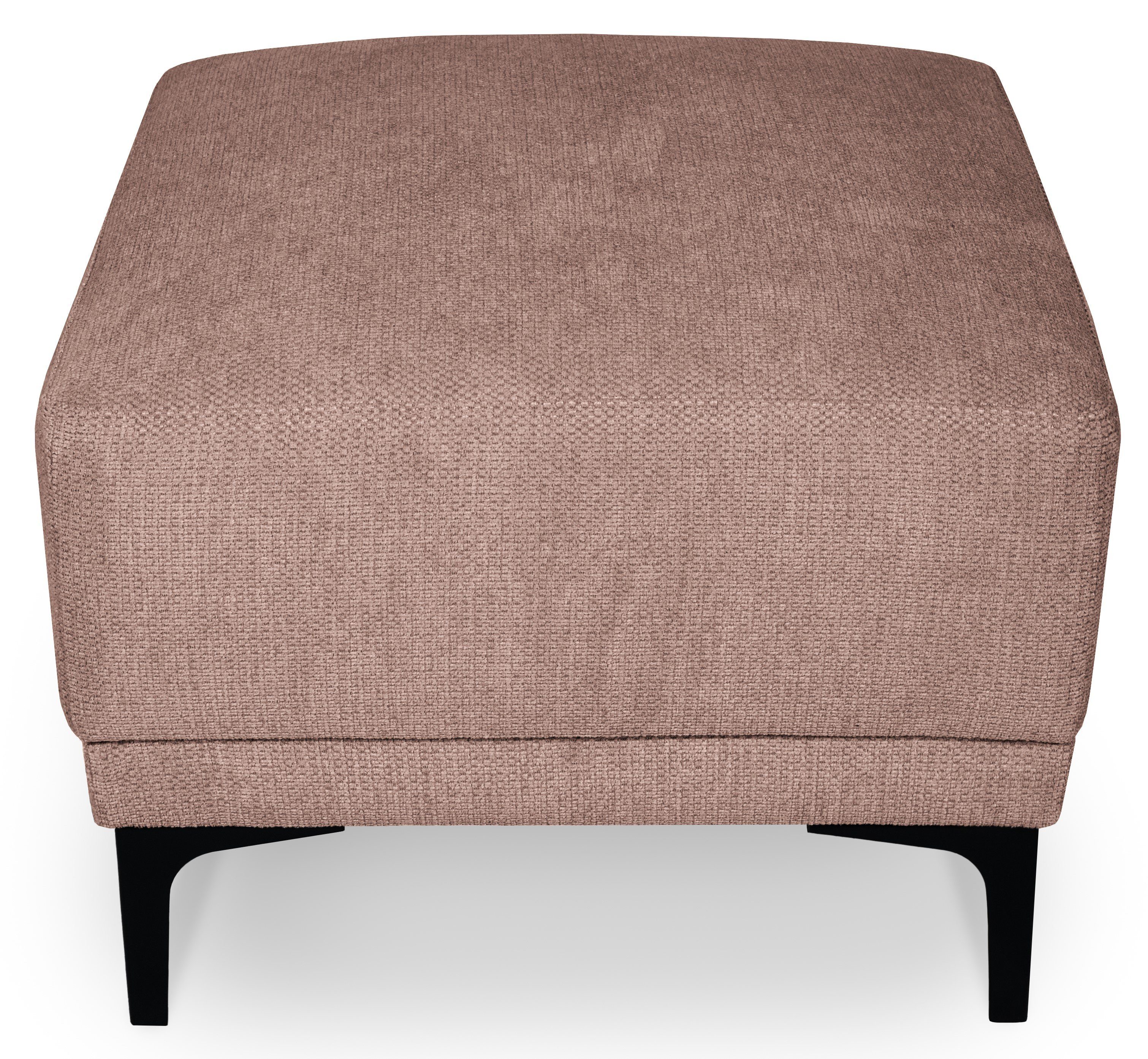 Places of Style Hocker Xander Breedte 58 cm, soft-touch chenille, zwarte metalen voeten