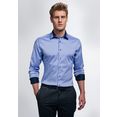 eterna businessoverhemd slim fit aansluitende belijning blauw