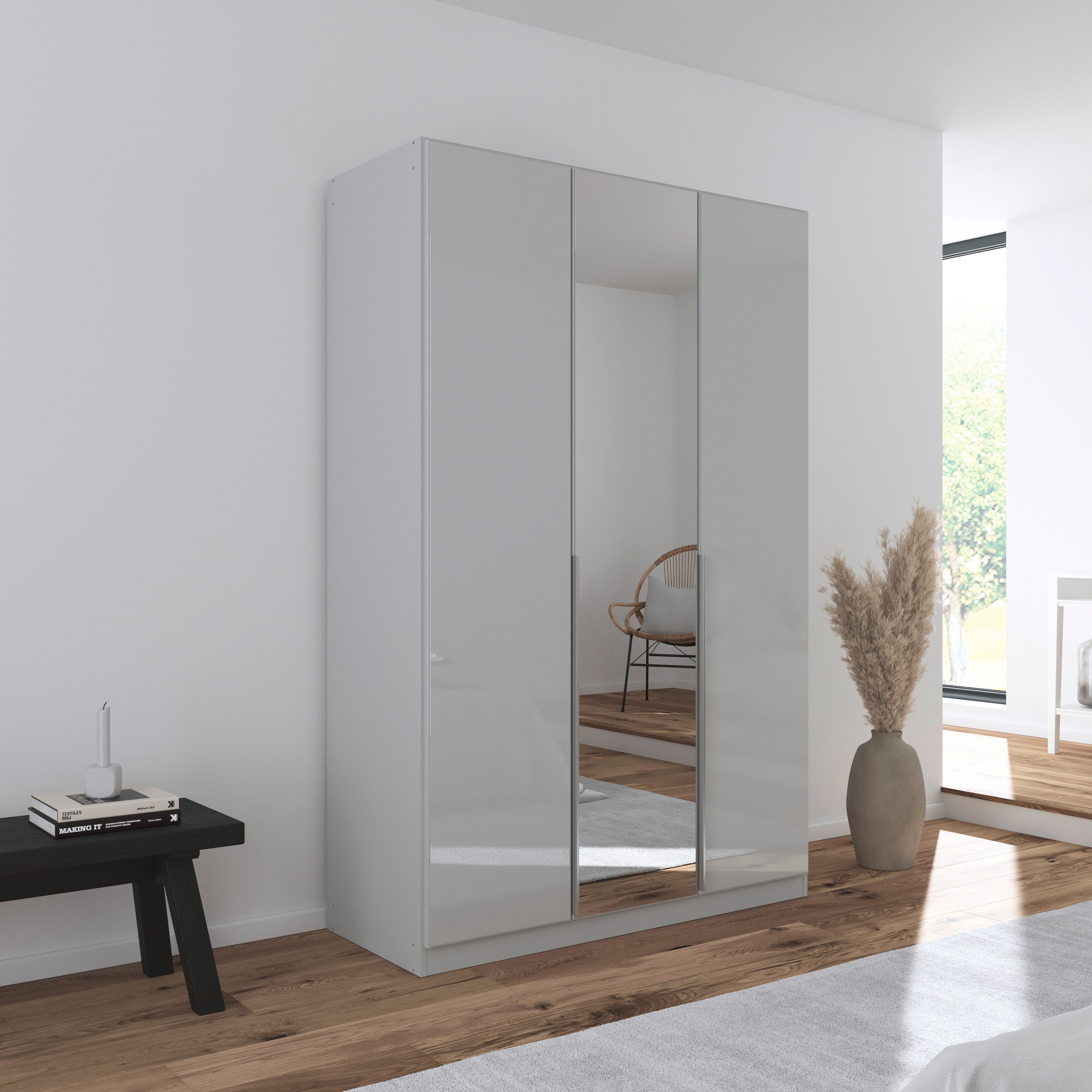 rauch Draaideurkast Kledingkasten kast garderobe AGORDO met glazen front doordachte binnenuitrusting, in 6 breedtes en 2 hoogtes made in germany