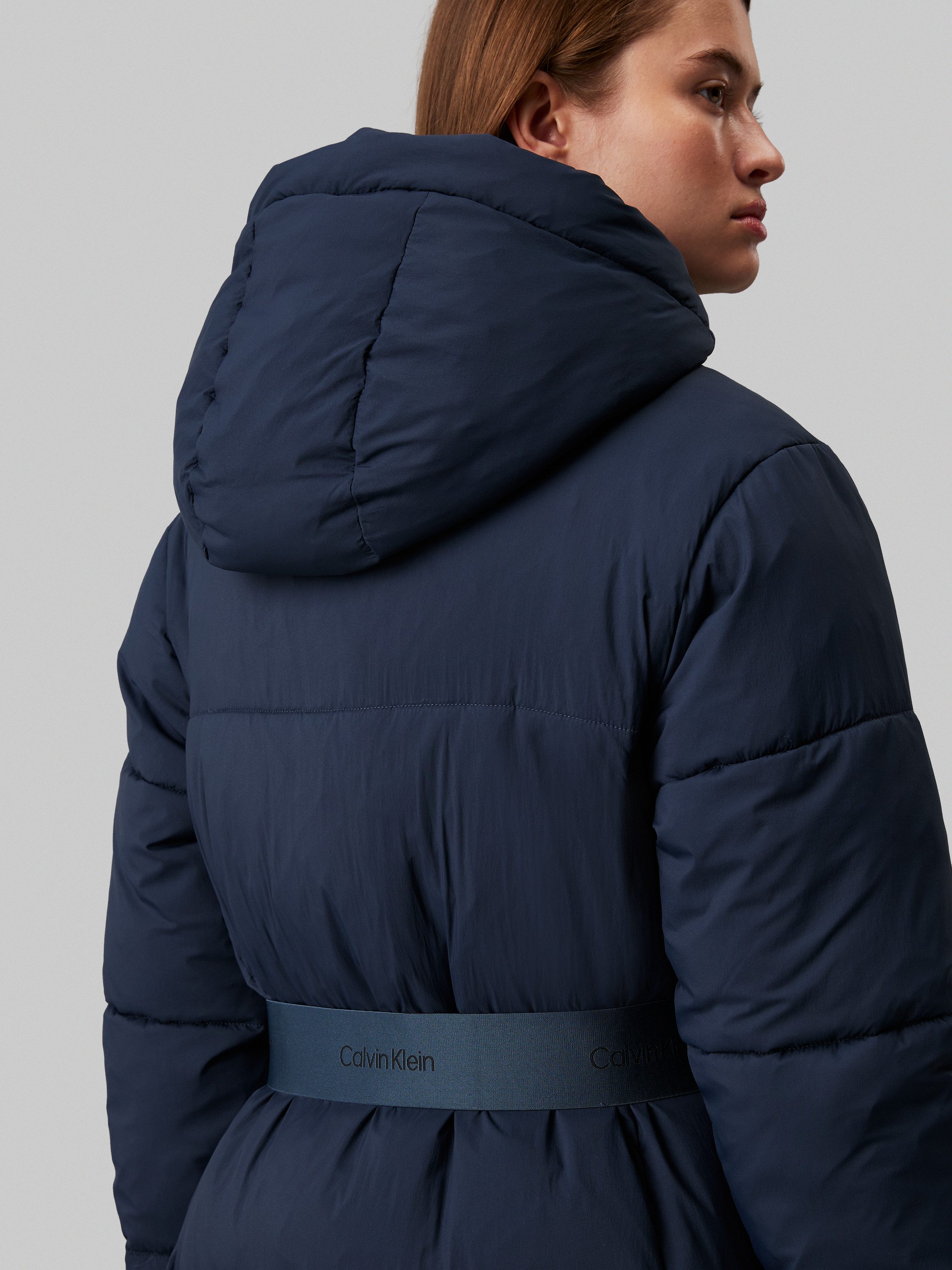 Calvin Klein Gewatteerde jas LOGO BELT LONG PUFFER