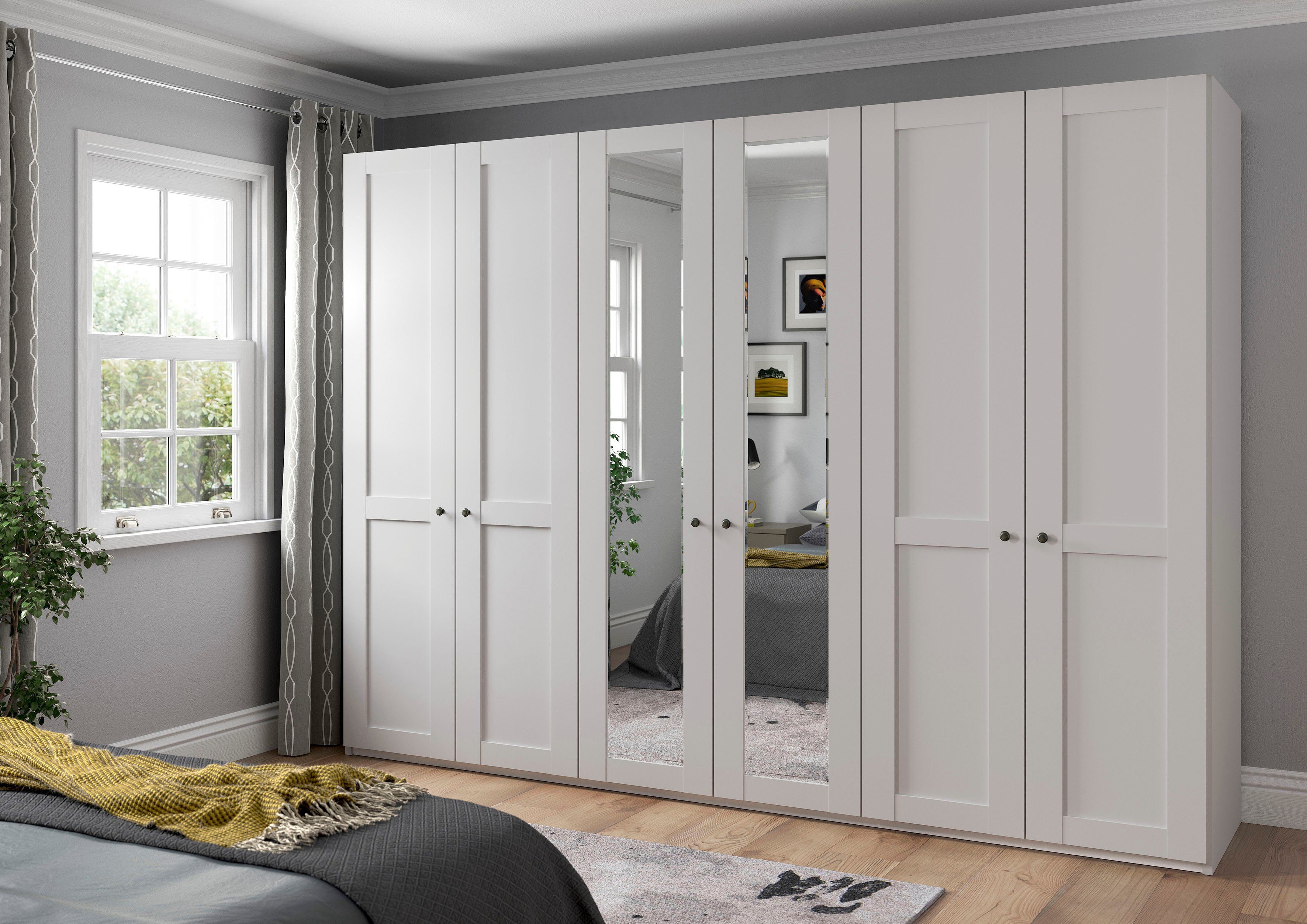 WIEMANN Draaideurkast Göteborg, met 95° openingshoek, made in Germany inclusief spiegel en deurdemper, moderne landelijke stijl
