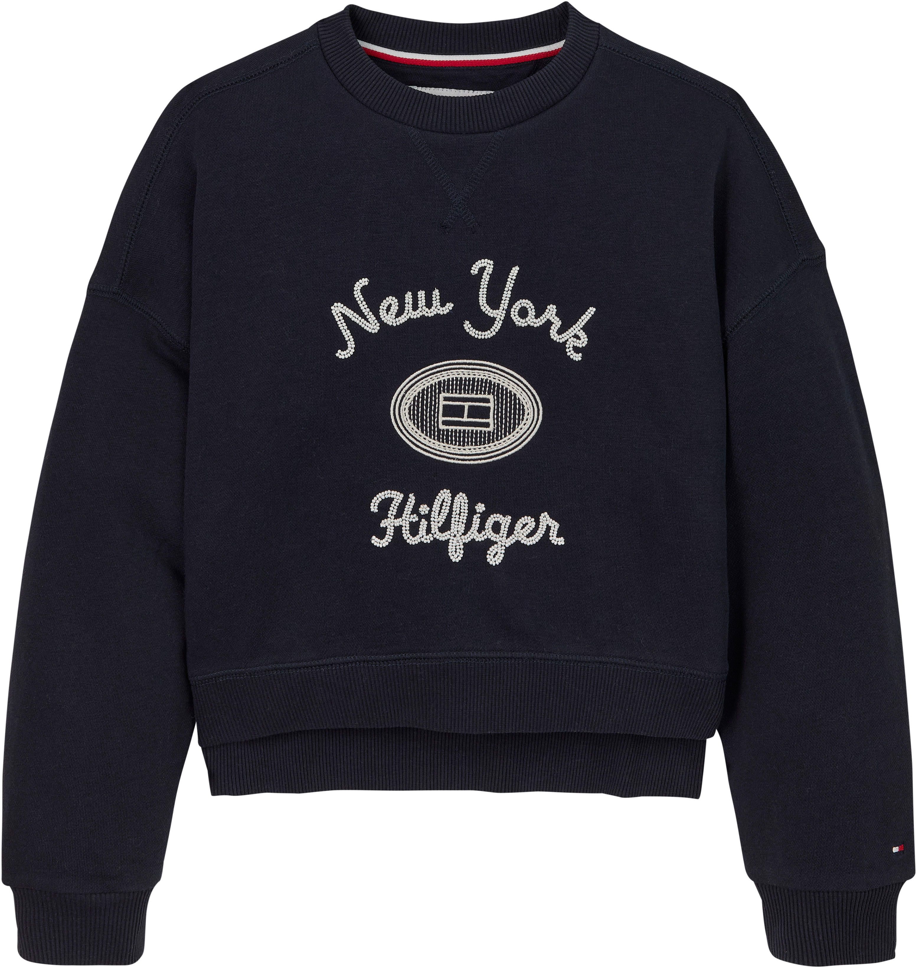 Tommy Hilfiger Shirt met lange mouwen HILFIGER NY EMBROIDERED CREWNECK Kinderen tot 16 jaar met logostiksel
