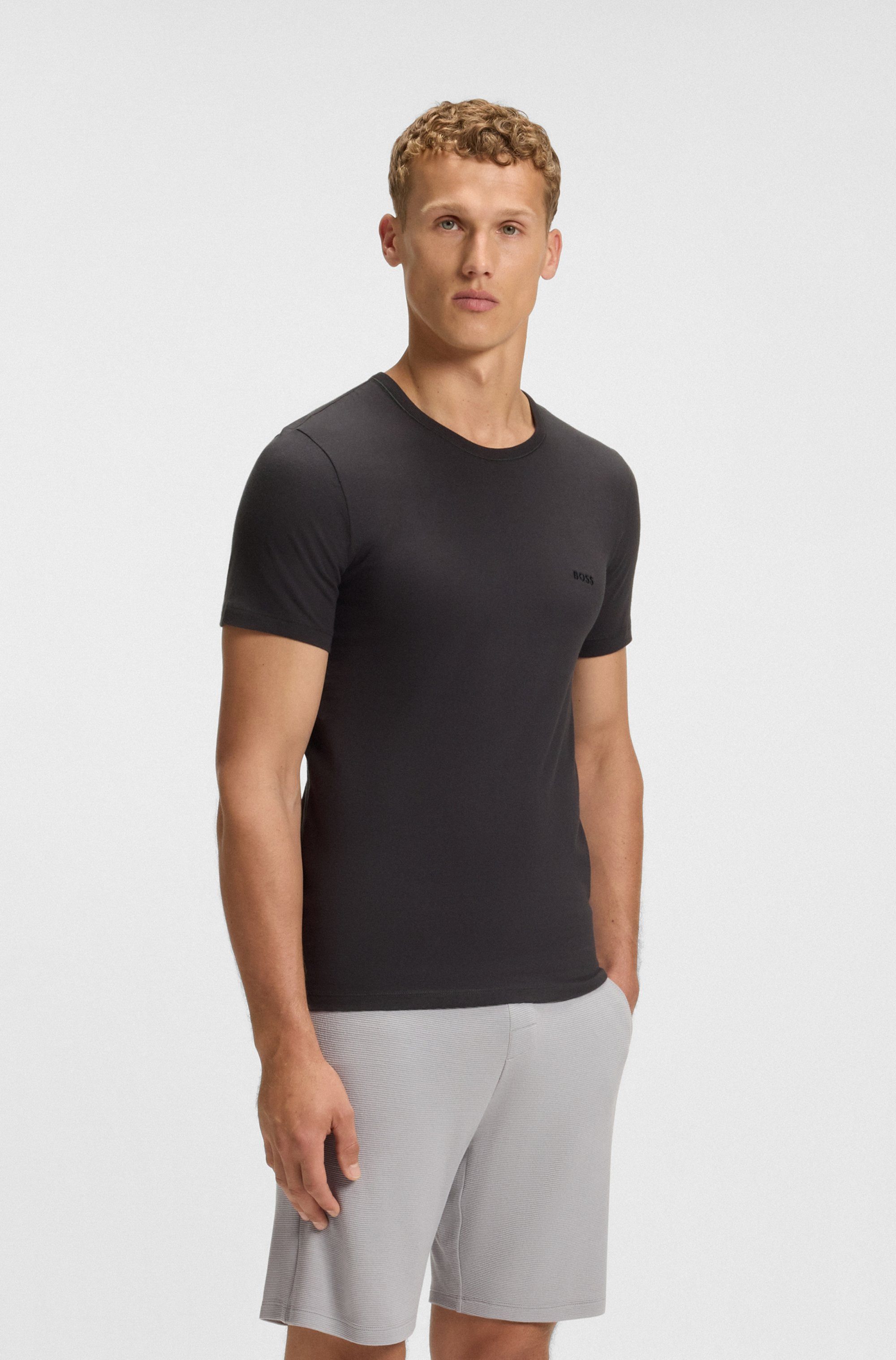 BOSS T-shirt TShirtRN 3P Classic met boss borduurwerk (set, 3-delig)
