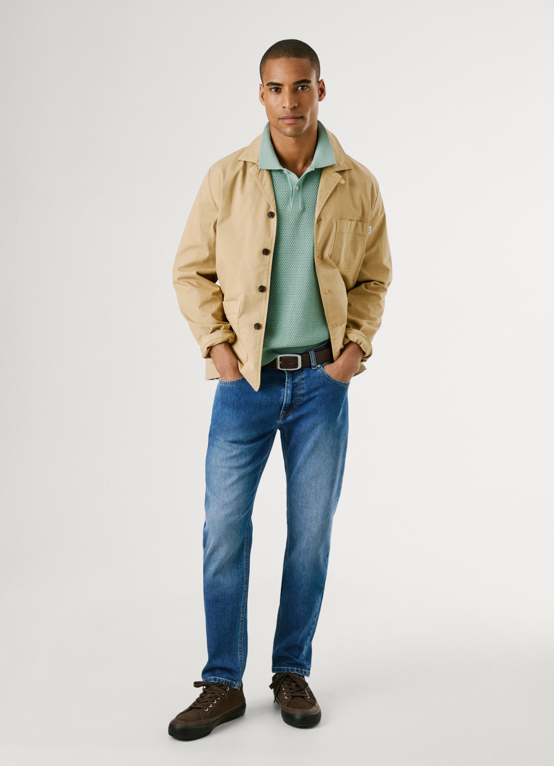 Pepe Jeans Tapered jeans STANLEY Decoratieve stiksels op de achterzakken