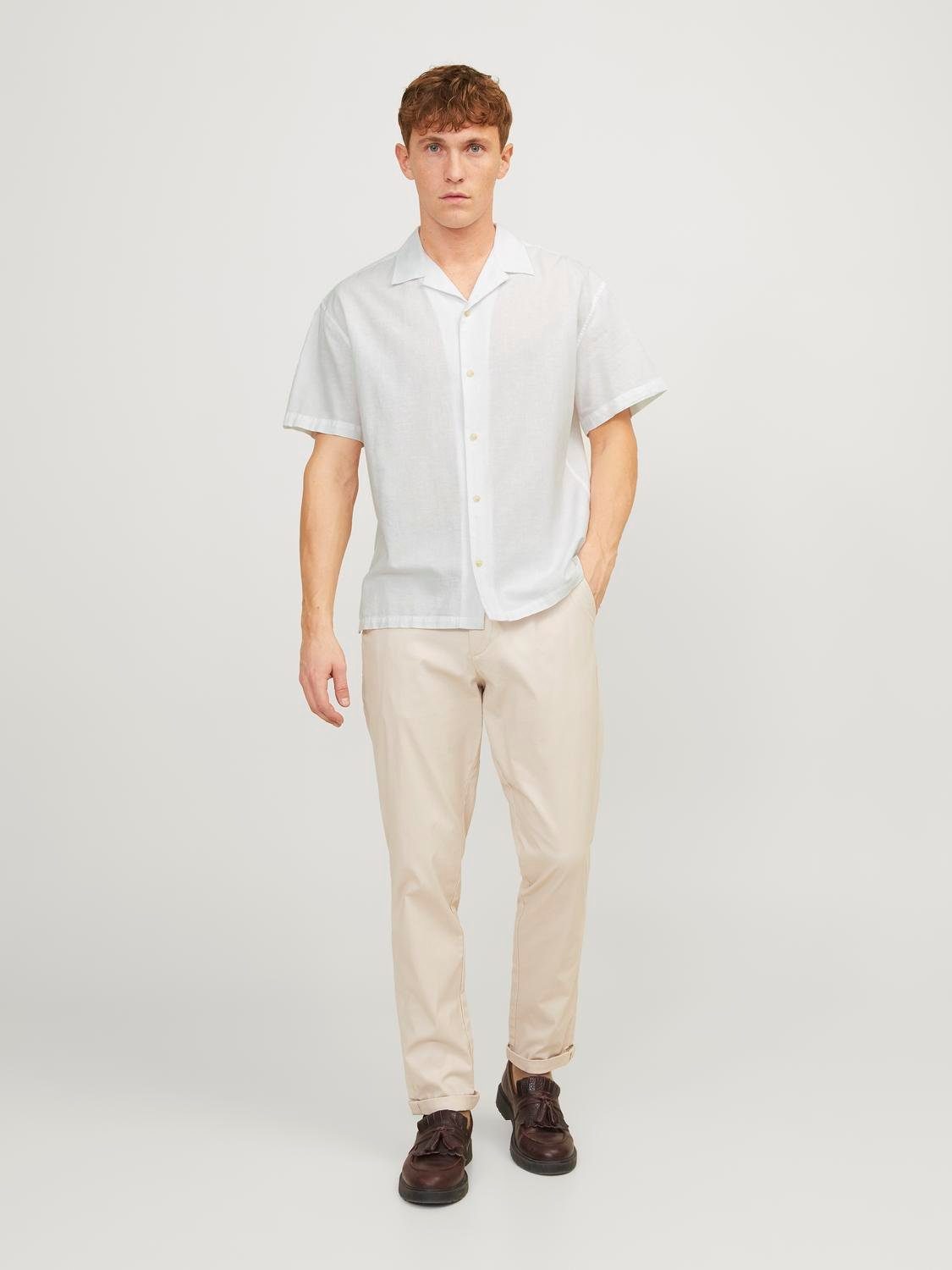 Jack & Jones Overhemd met korte mouwen JJESUMMER RESORT LINEN BLEND SHIRT SS SN