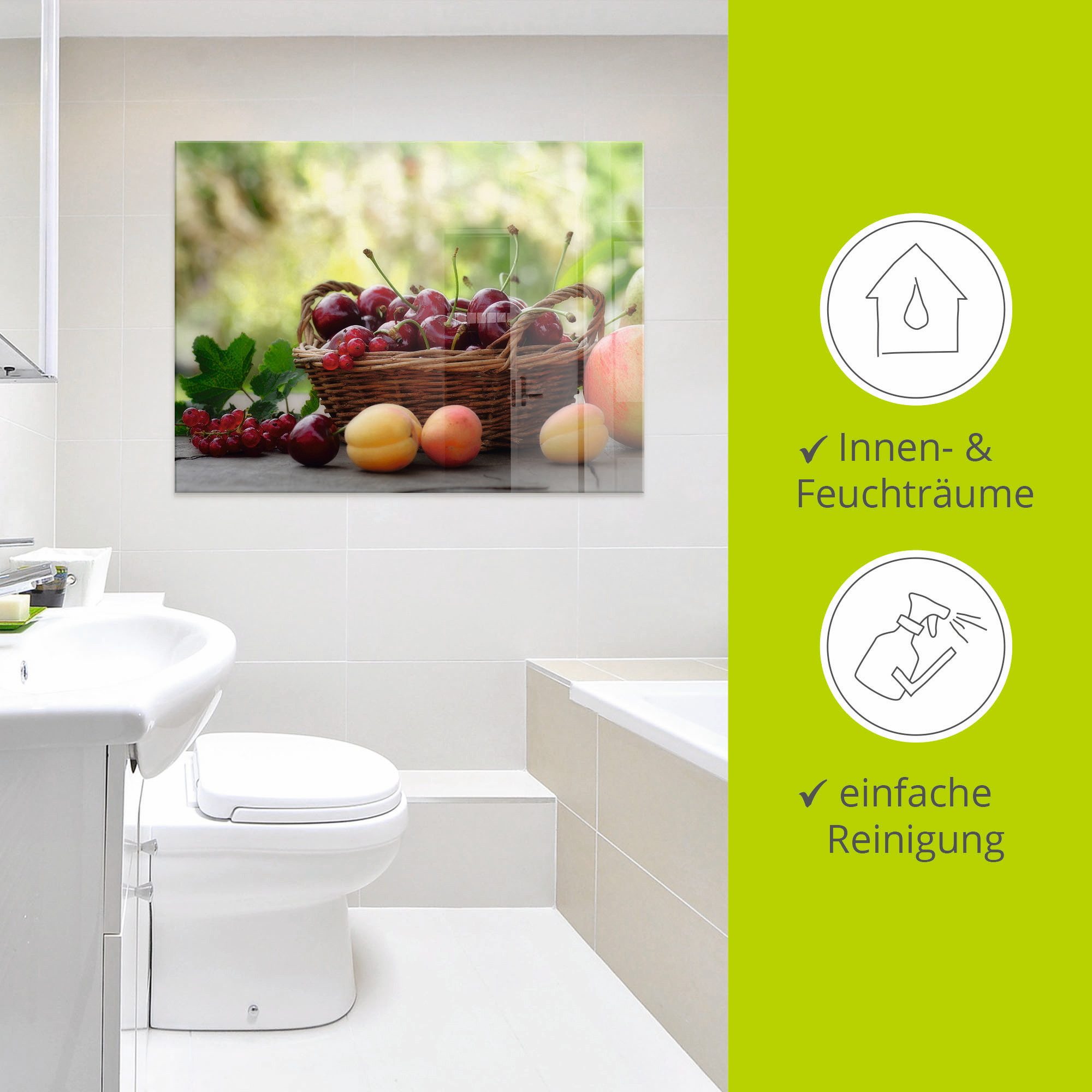 Artland Print op glas Vers fruit cups in verschillende maten