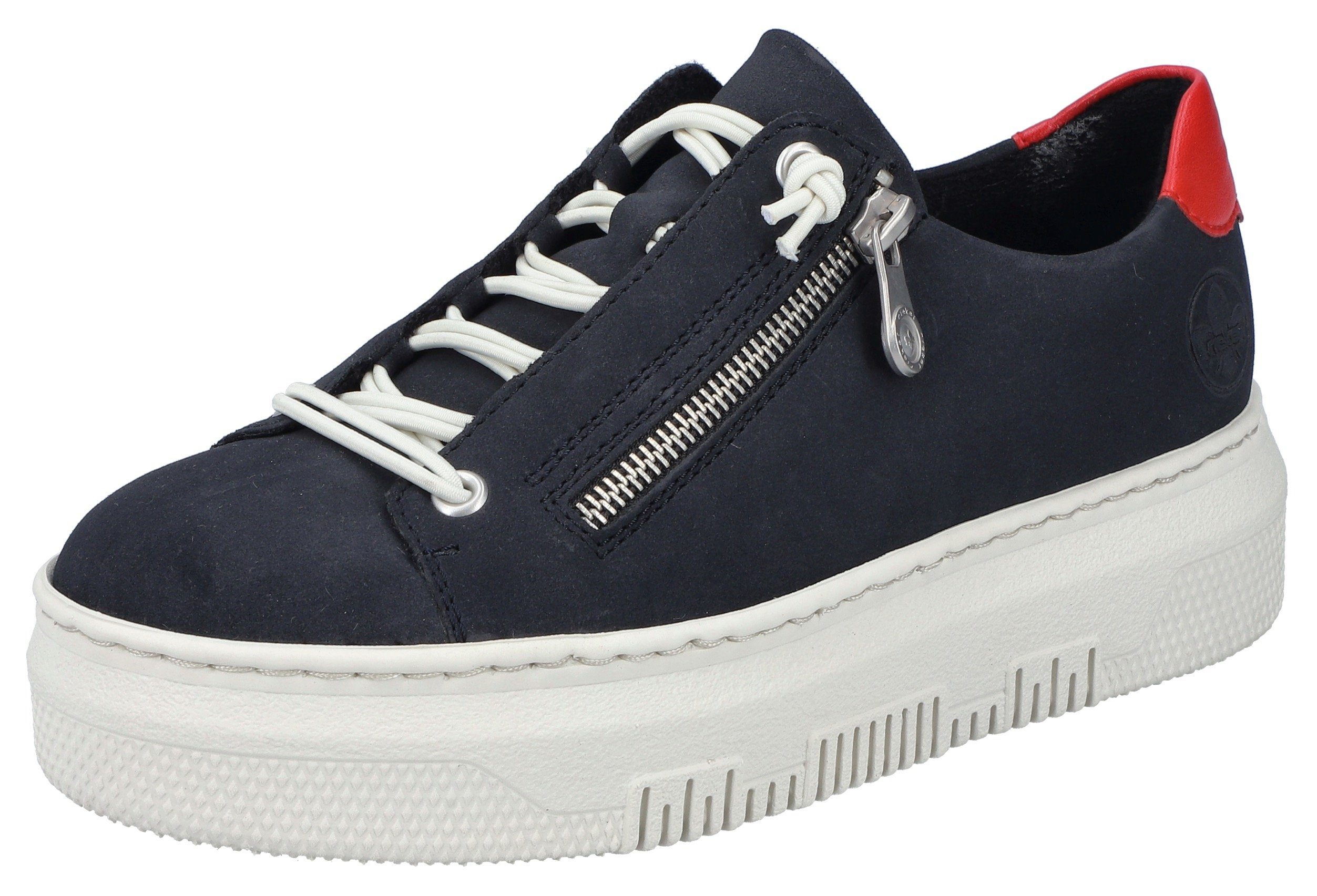 Rieker Plateausneakers Sneaker, slip-on sneaker, slipper met zachte leren binnenzool