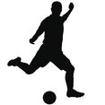 wall-art wandfolie voetbal muursticker voetballer (1 stuk) zwart