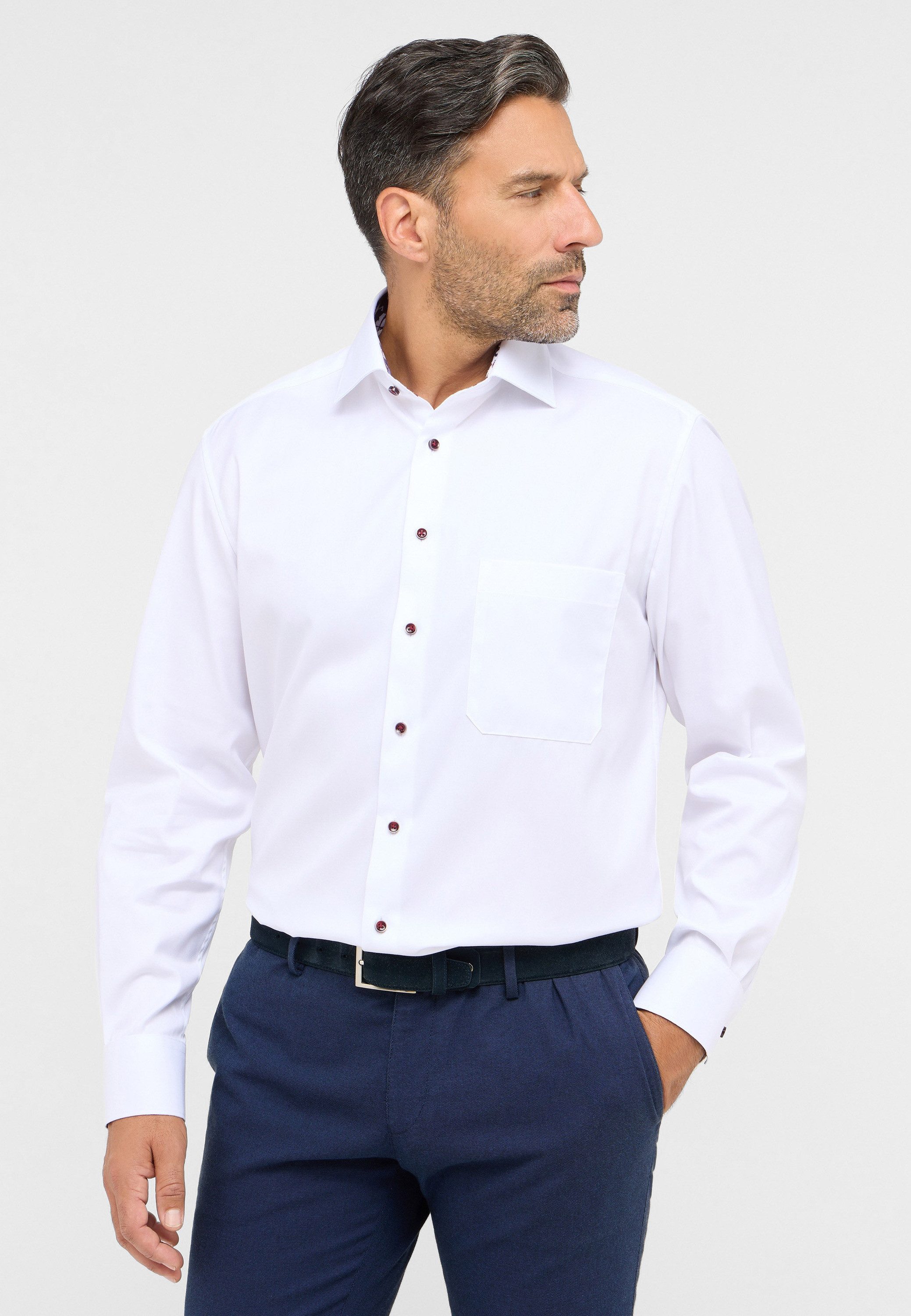 Eterna Overhemd met lange mouwen Comfort fit NON IRON (strijkvrij) heren overhemden maat 46 wit