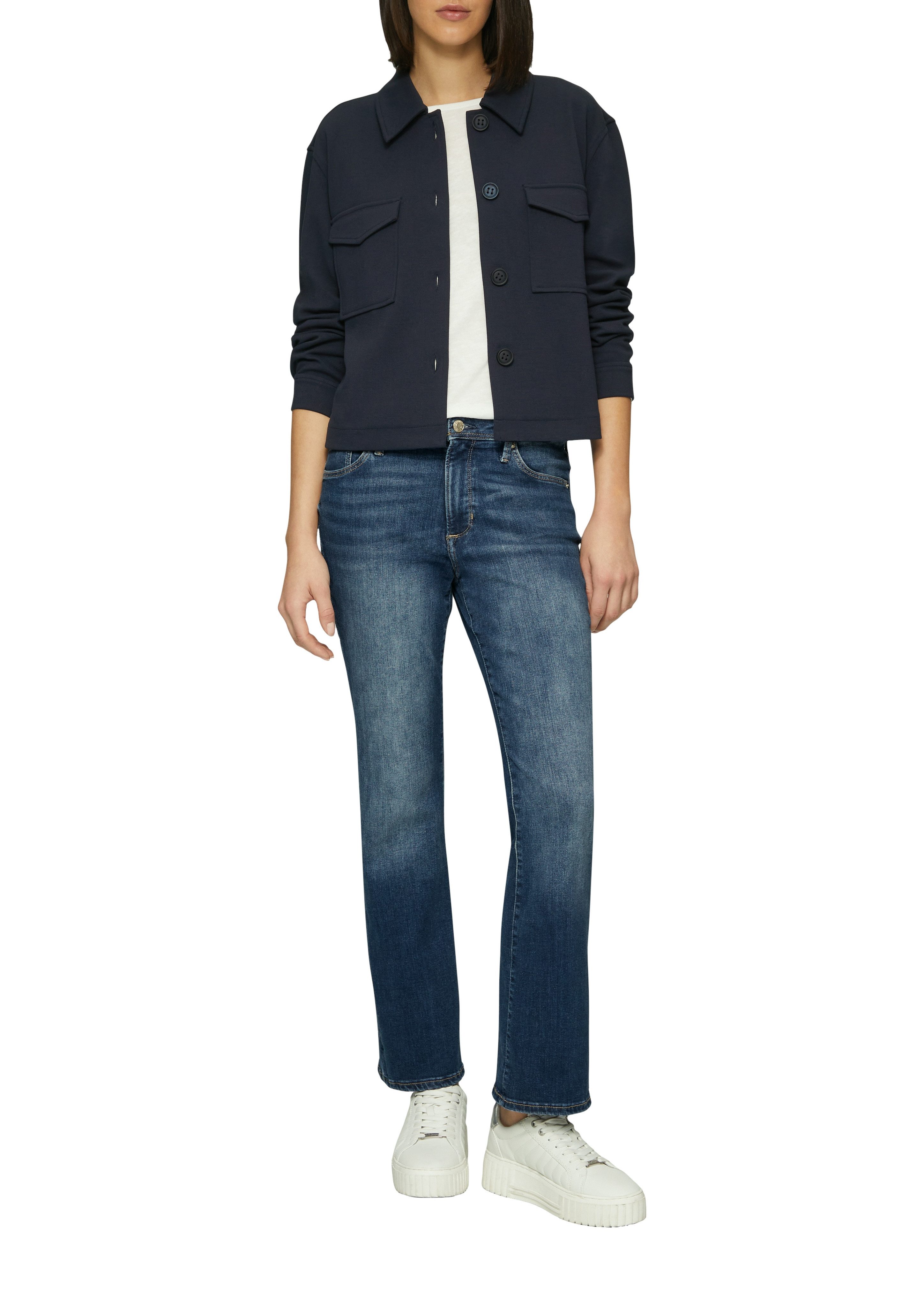 s.Oliver Bootcut jeans Beverly in stretchkwaliteit, met studs op de zakken