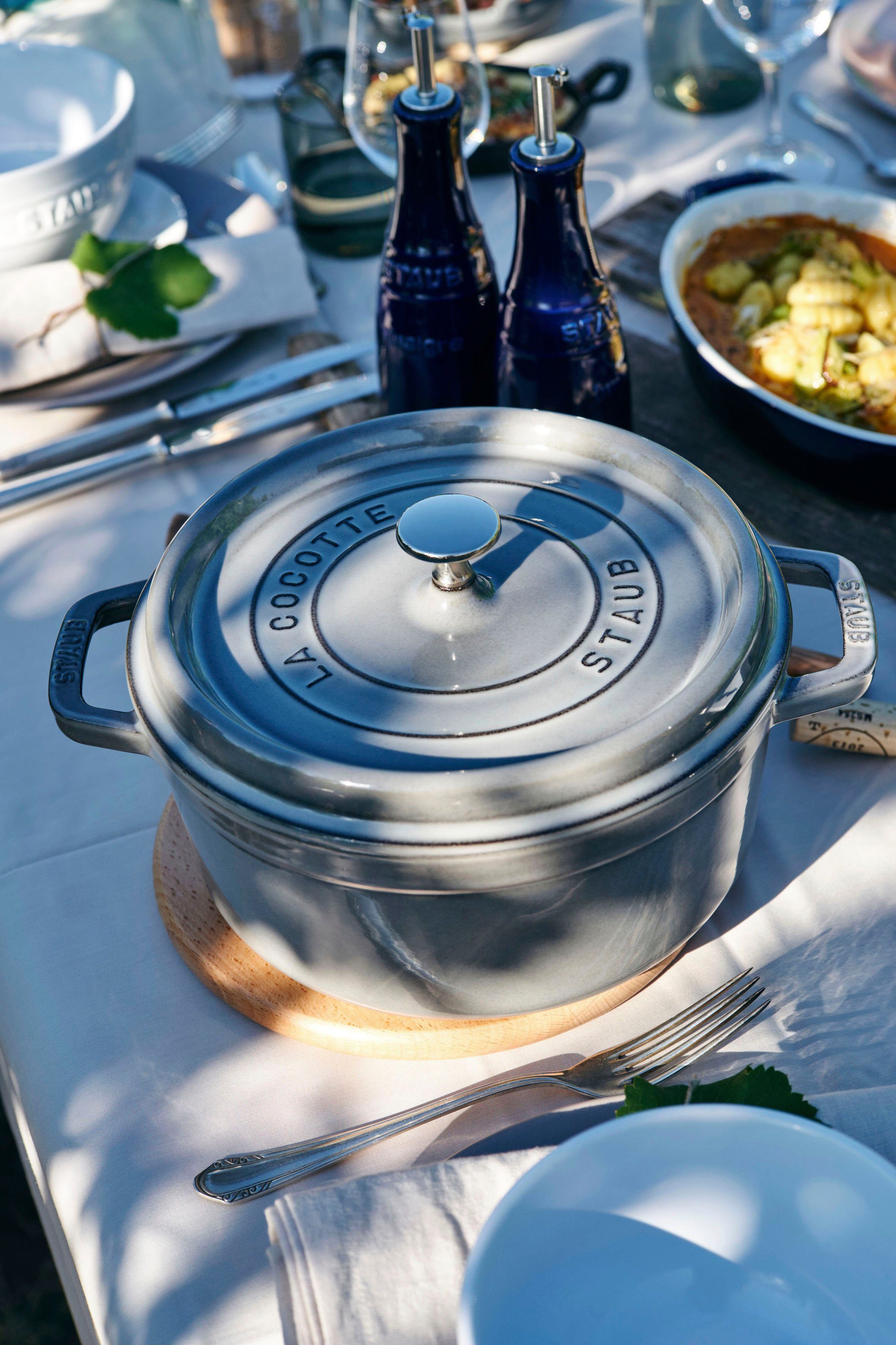 Staub Braadpan Cocotte robust, duurzaam, perfecte hitteverdeling, aroma-regendeksel (1-delig)