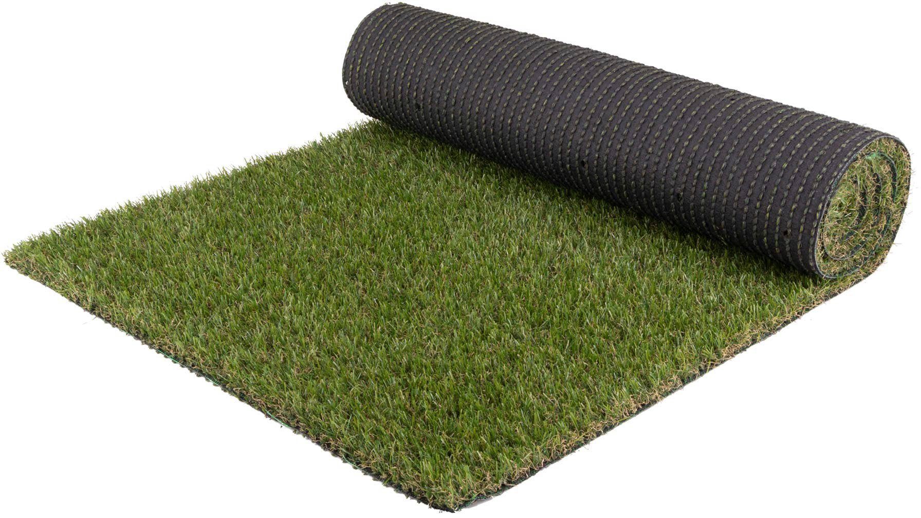 Primaflor-Ideen in Textil Kunstgras FRANCIS realistische uitstraling, met afvoersysteem, voor balkon & terras buitenkleden groen