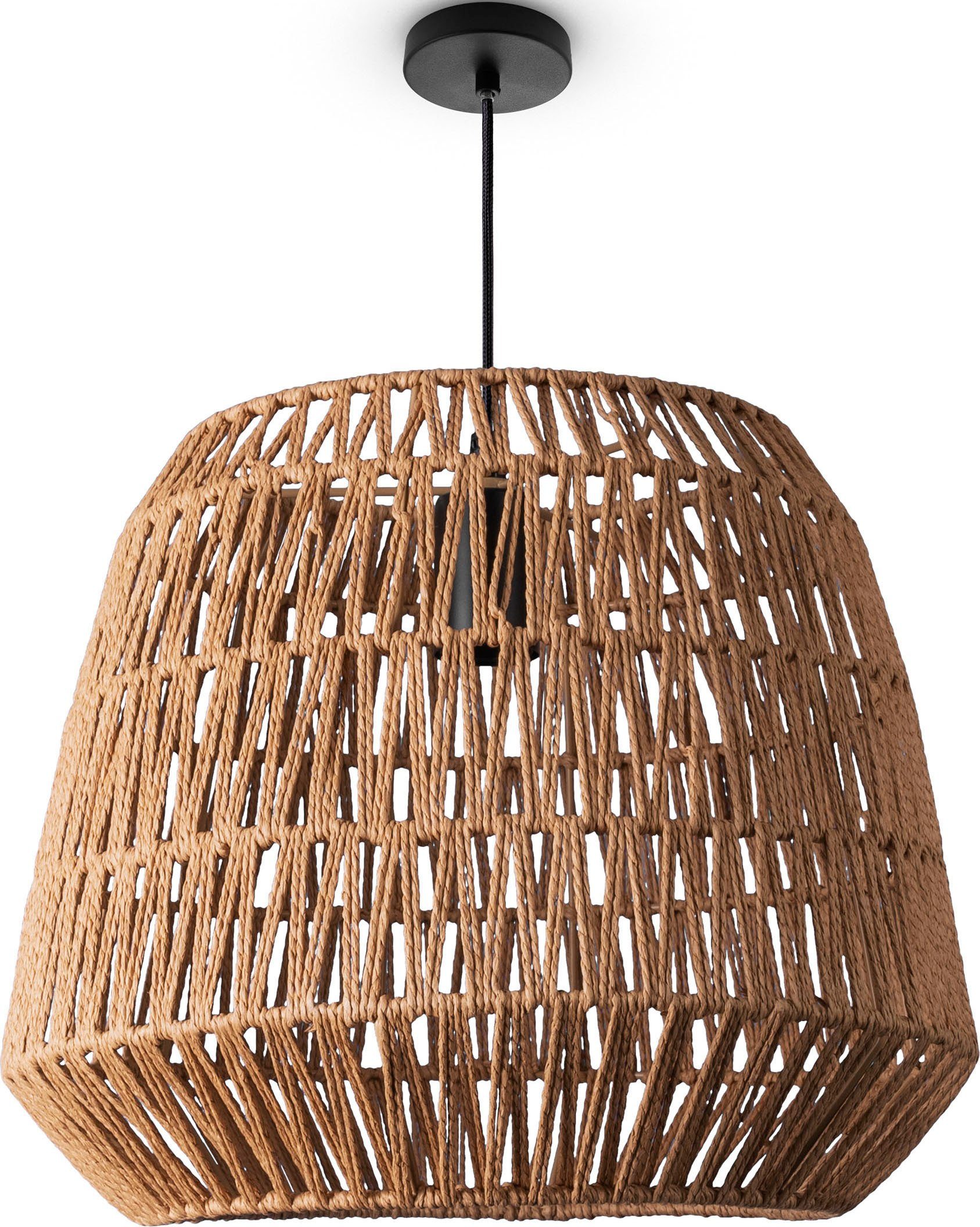 Paco Home Hanglamp POMI Pendellamp mand lamp eetkamerlamp rattan papier Boho E27 hanglampen