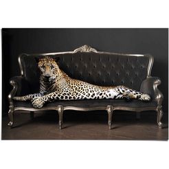 reinders! poster luipaard chic panter - liggend - luxe - relax (1 stuk) zwart
