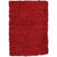 myflair moebel  accessoires hoogpolig vloerkleed shaggy shag geweven, unikleurig, ideaal in de woonkamer  slaapkamer rood