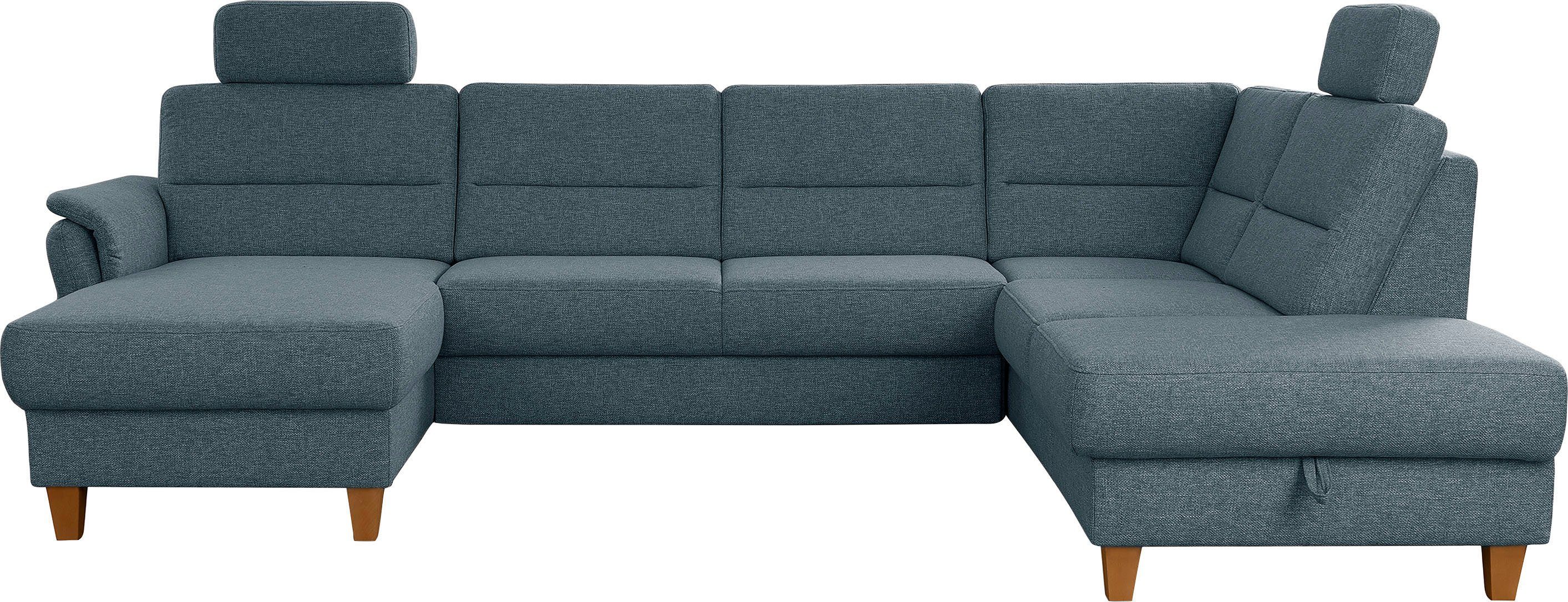 Home affaire Zithoek Palmera U-vorm, B: 308 cm optioneel bedfunctie & bedlade, veerkern