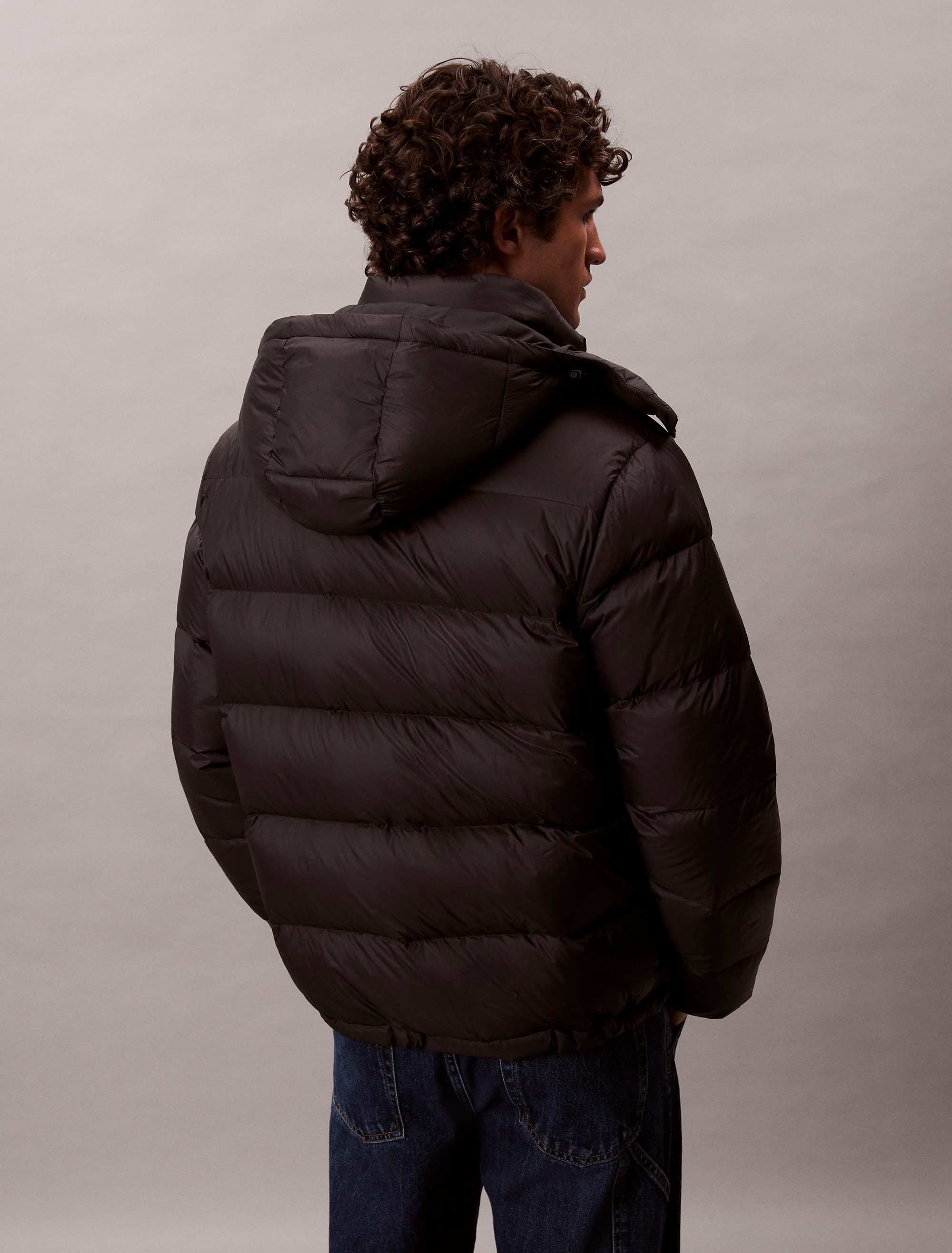 Calvin Klein Gewatteerde jas LS NYLN ZP OFF HD DW
