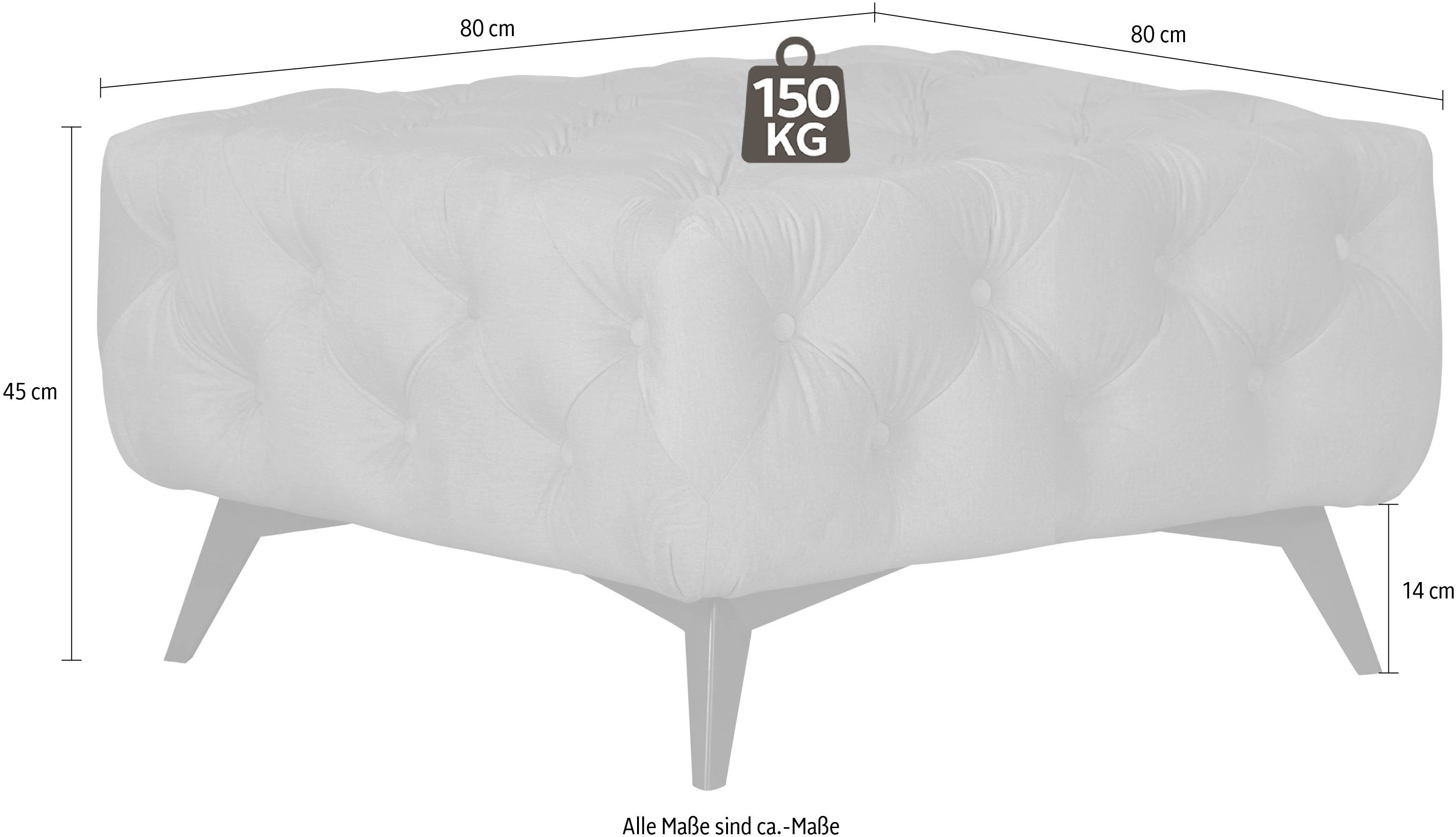 Leonique Hocker Amaury Chesterfield-look, breedte 80 cm, kleur van de poten ter keuze