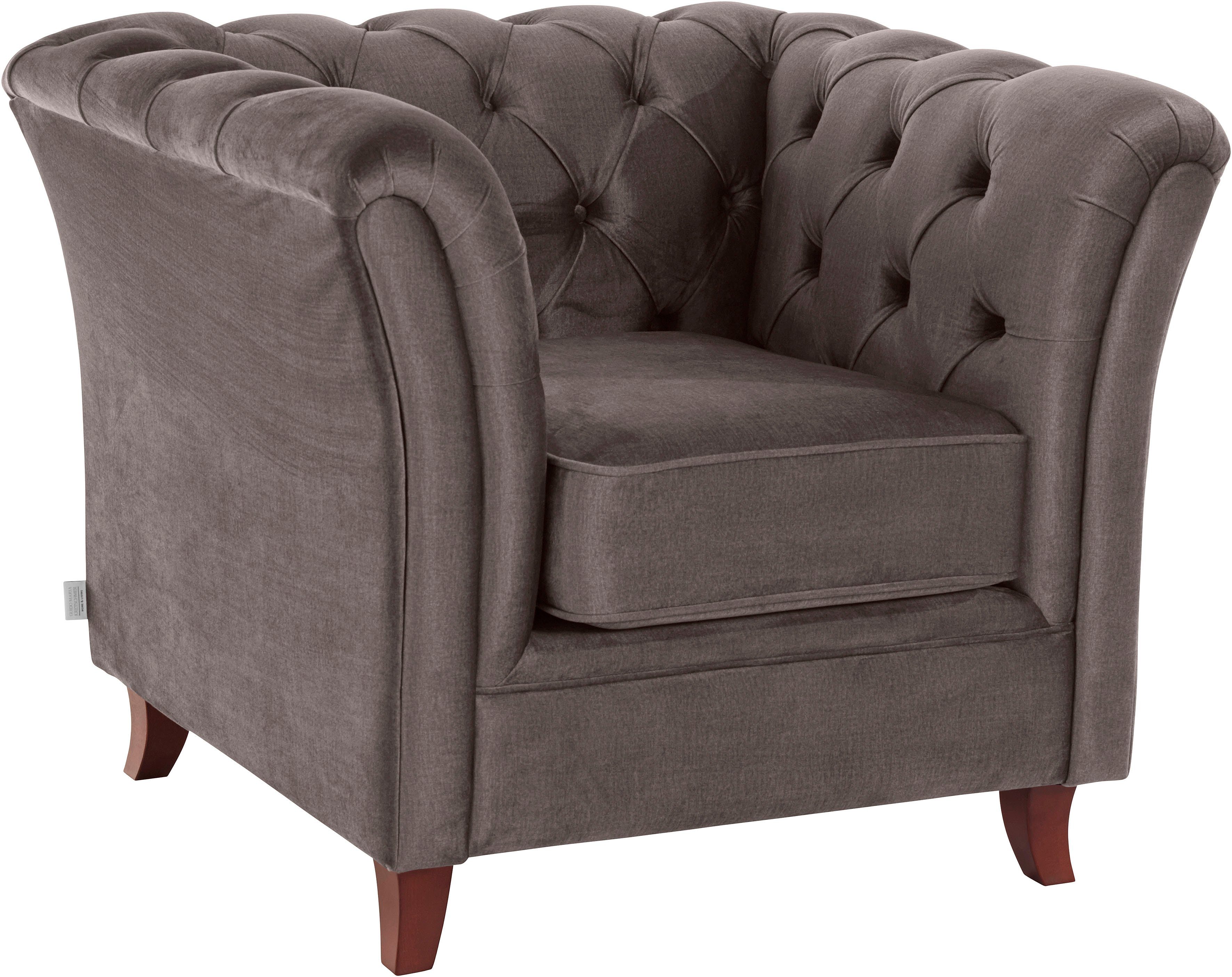 Home affaire Chesterfield-fauteuil Reims cocktailstoel, stoel met echte chesterfield-capitonnage, uitstekende verwerking