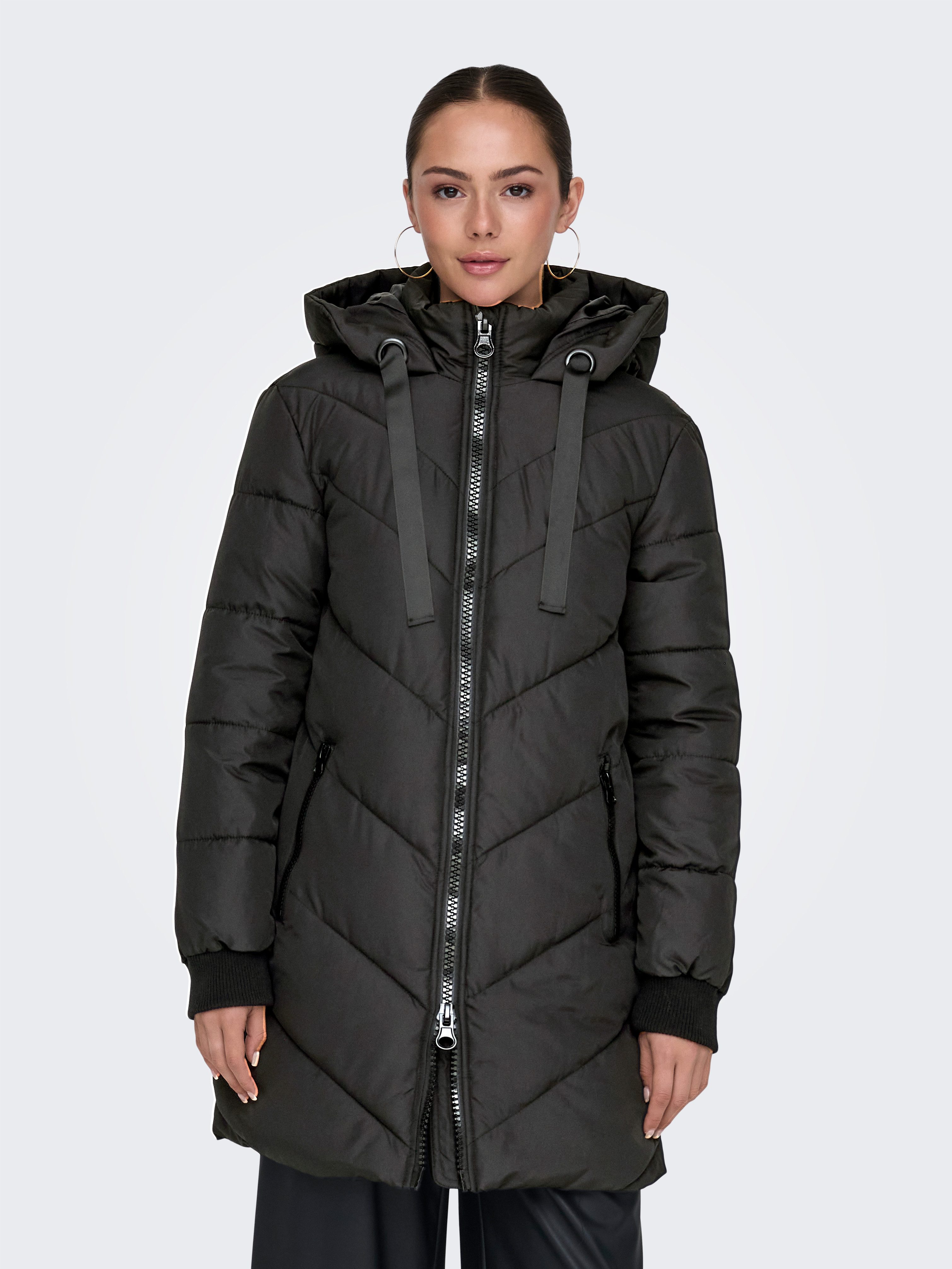 JDY Gewatteerde jas JDYSKYLAR LIFE HOOD JACKET OTW NOOS dames donsjassen maat L (40) zwart