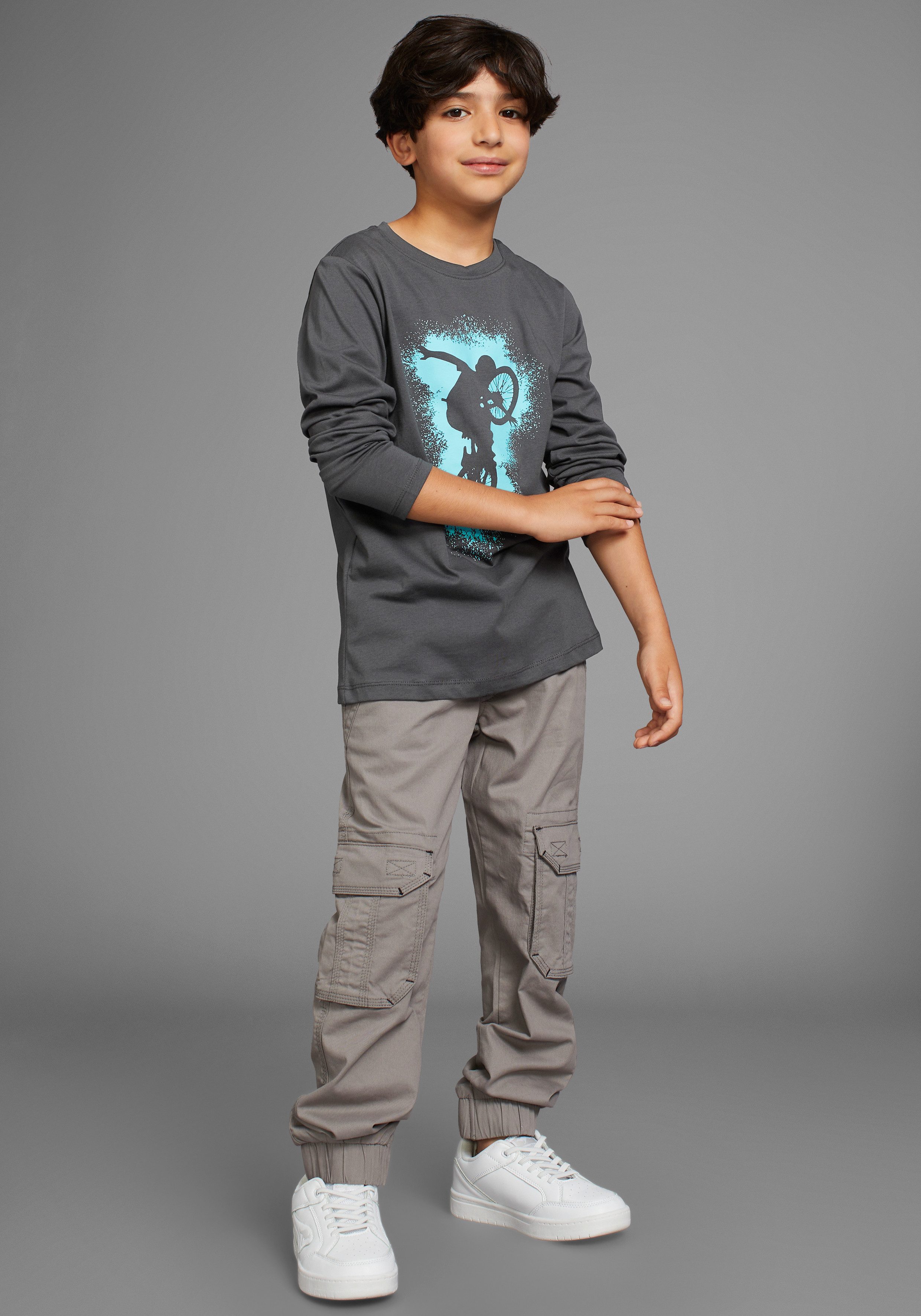 KIDSWORLD Shirt met lange mouwen BIKER casual print voor jongens