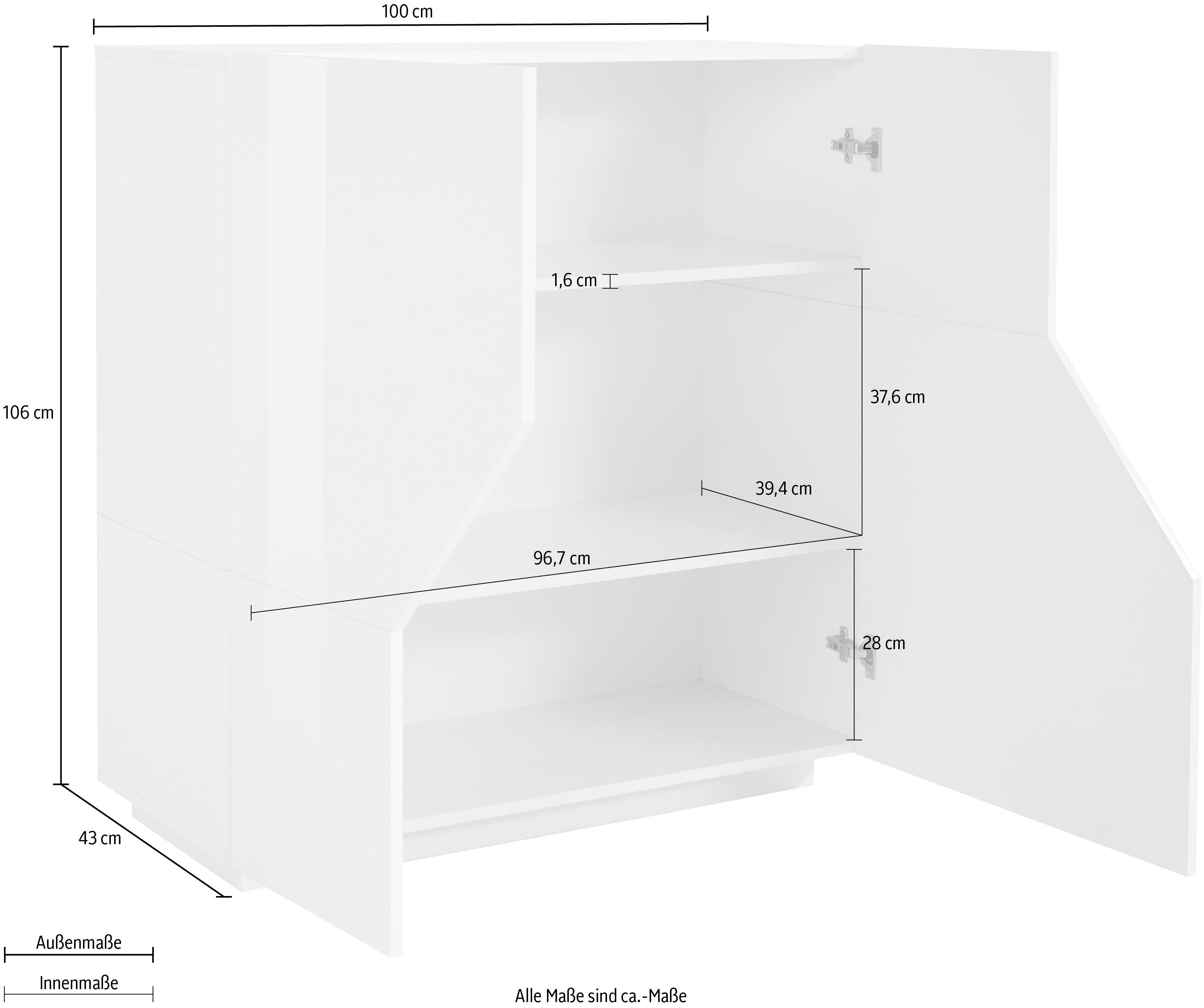 INOSIGN Highboard ALIEN hoge commode, buffetkast, hoge sideboard, commodekast