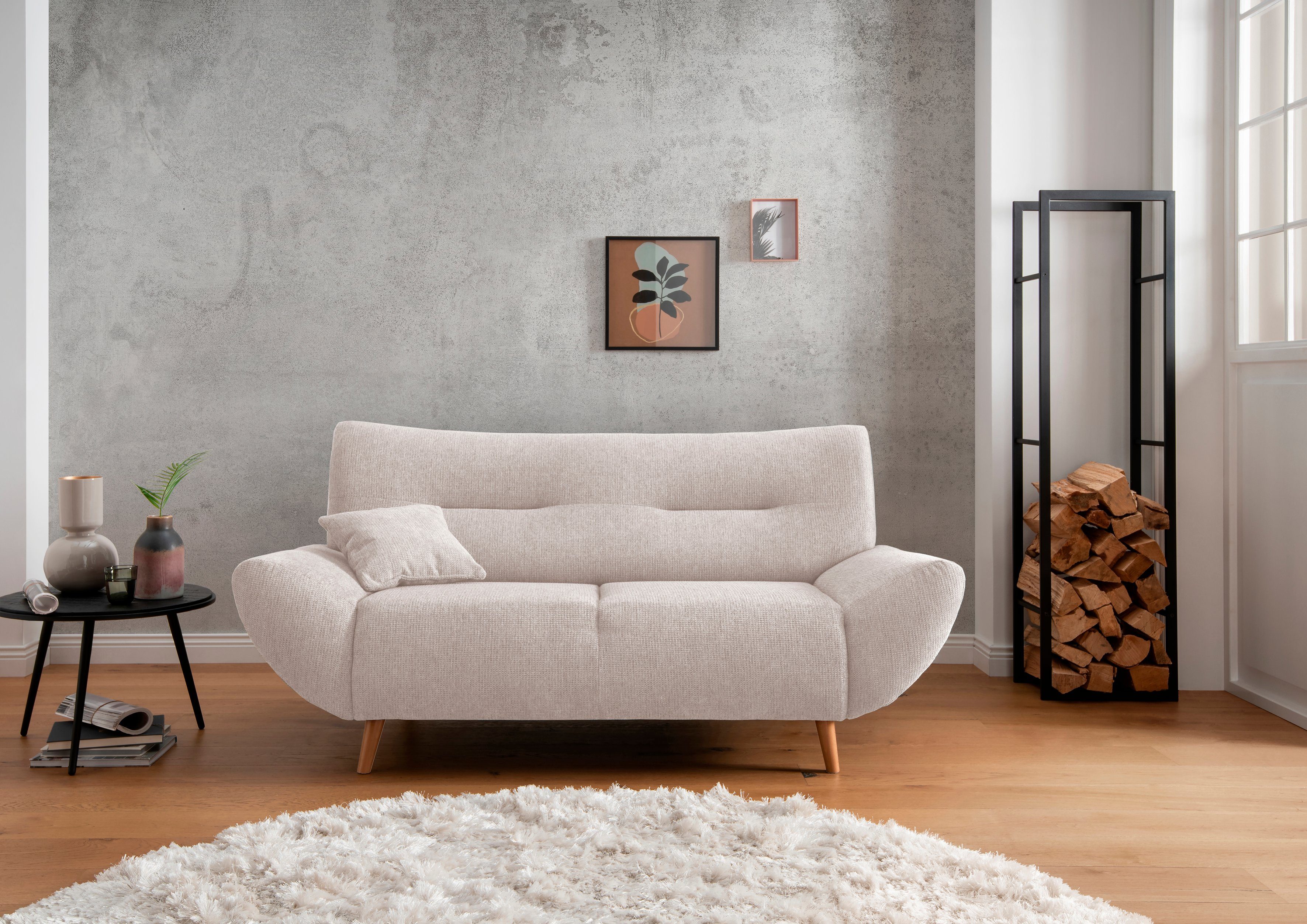 INOSIGN Zithoek Drago elegant en tijdloos, comfortabel, moderne vormtaal leverbaar als fauteuil/hoekbank, diverse stoffen, incl. 2 sierkussens (set, 3-delig)