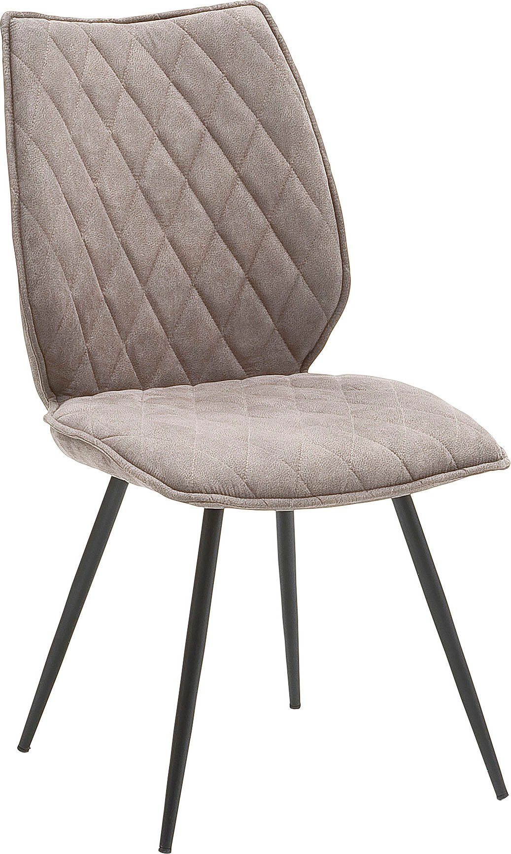MCA furniture Stoel met 4 poten Navarra 2-set met stofbekleding, belastbaar tot 120 kg, comfort zithoogte 48 cm (2 stuks)