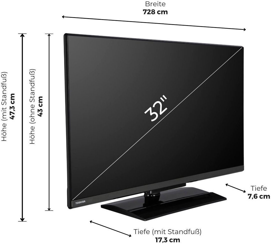 Toshiba Led-TV 32LV3E63DA, 80 cm / 32", Full HD, Smart TV