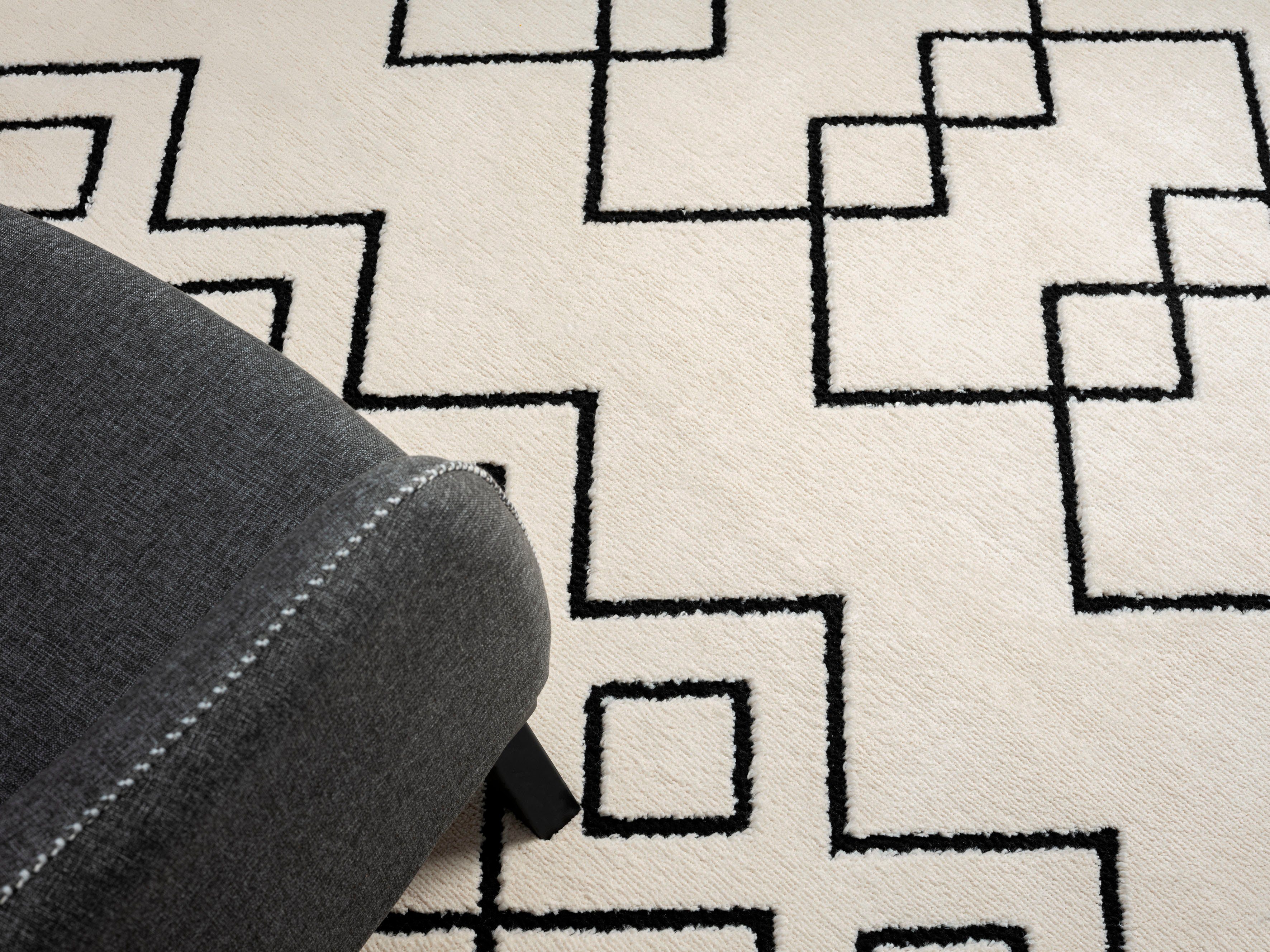 Myflair Möbel & Accessoires Hoogpolig vloerkleed Moroccan Mural modern, marokkaans ontwerp, fluffy zacht, met franjes