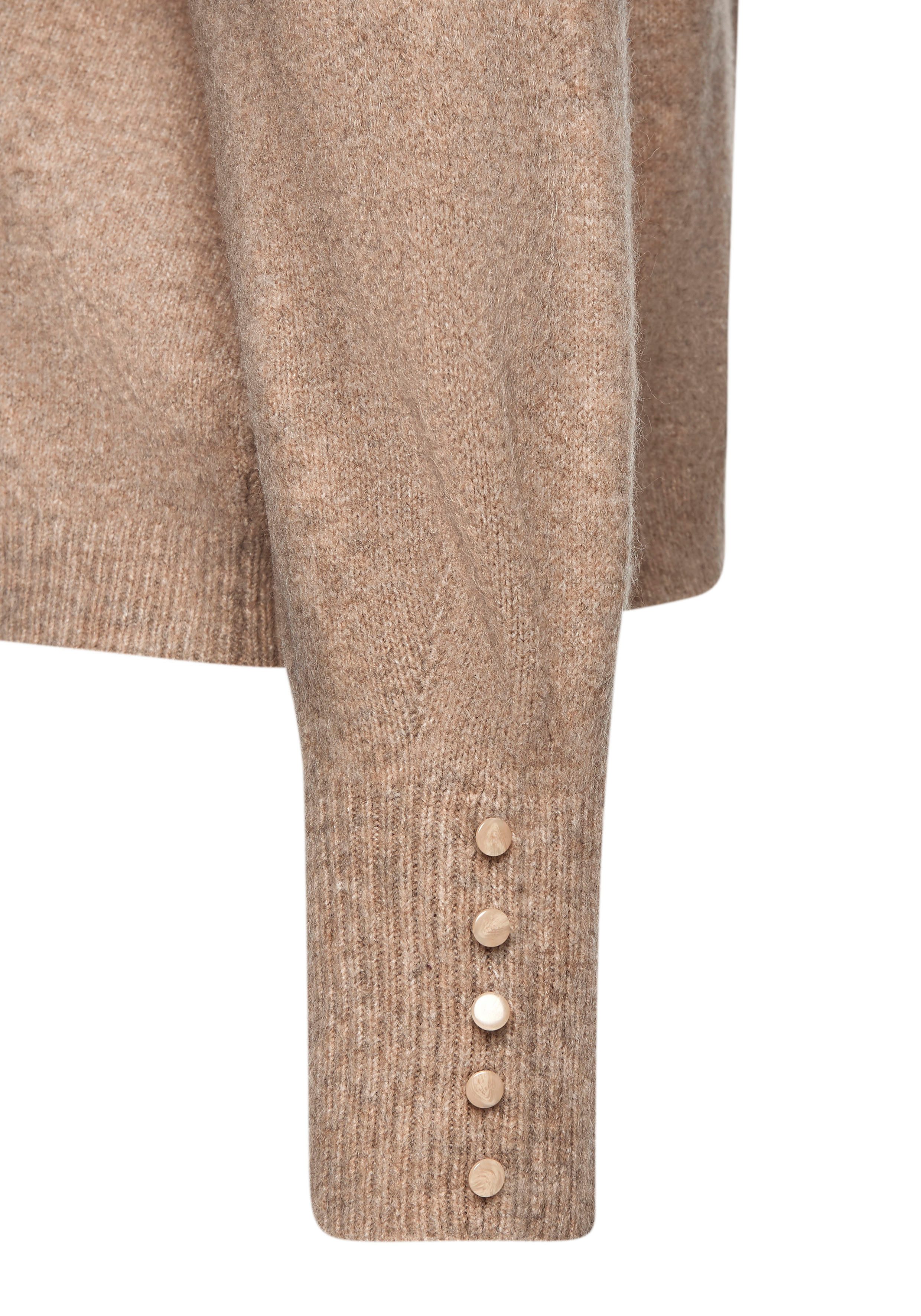 Lascana Trui met ronde hals met sierknopen, wintertrui, knuffelig basic