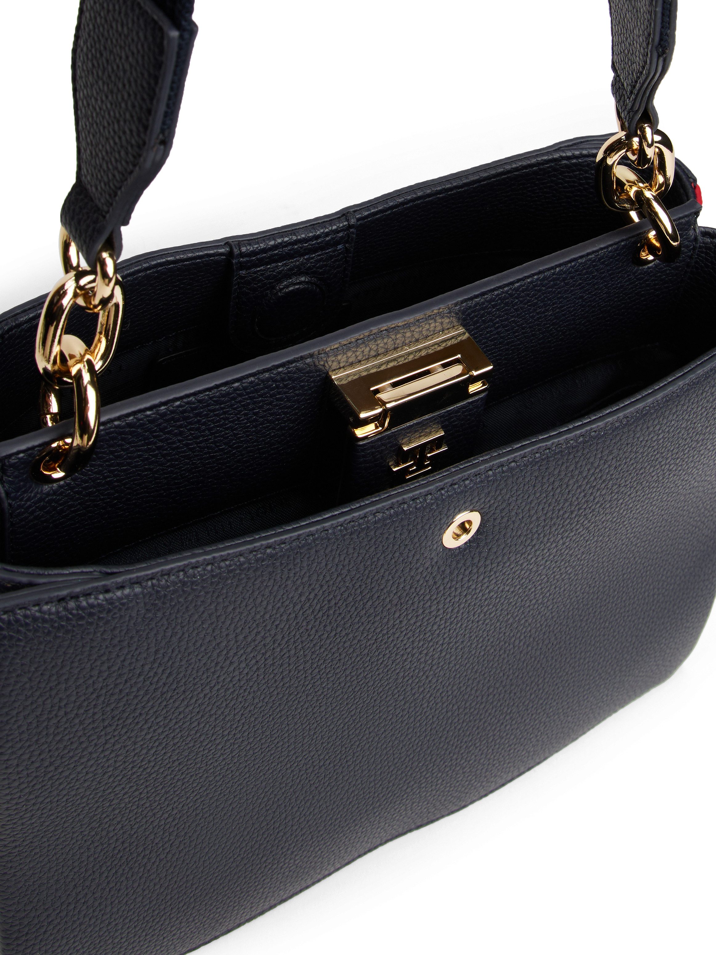 Tommy Hilfiger Tas TH HER MED SATCHEL CORP , dames schoudertas, draagtas met vlagstrepen op de zijkant