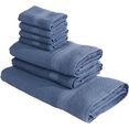 otto products handdoekenset lennja van gecertificeerd biokatoen (7-delig) blauw