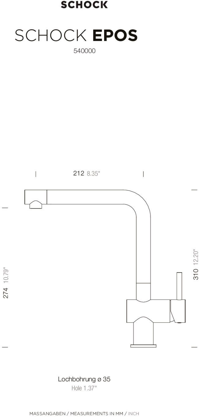 Schock Keukenkraan EPOS Hogedruk, feestuitloop