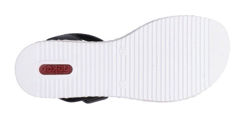 Rieker Sandalen zomerschoen, sandaal, sleehak, met asymmetrische bandjes