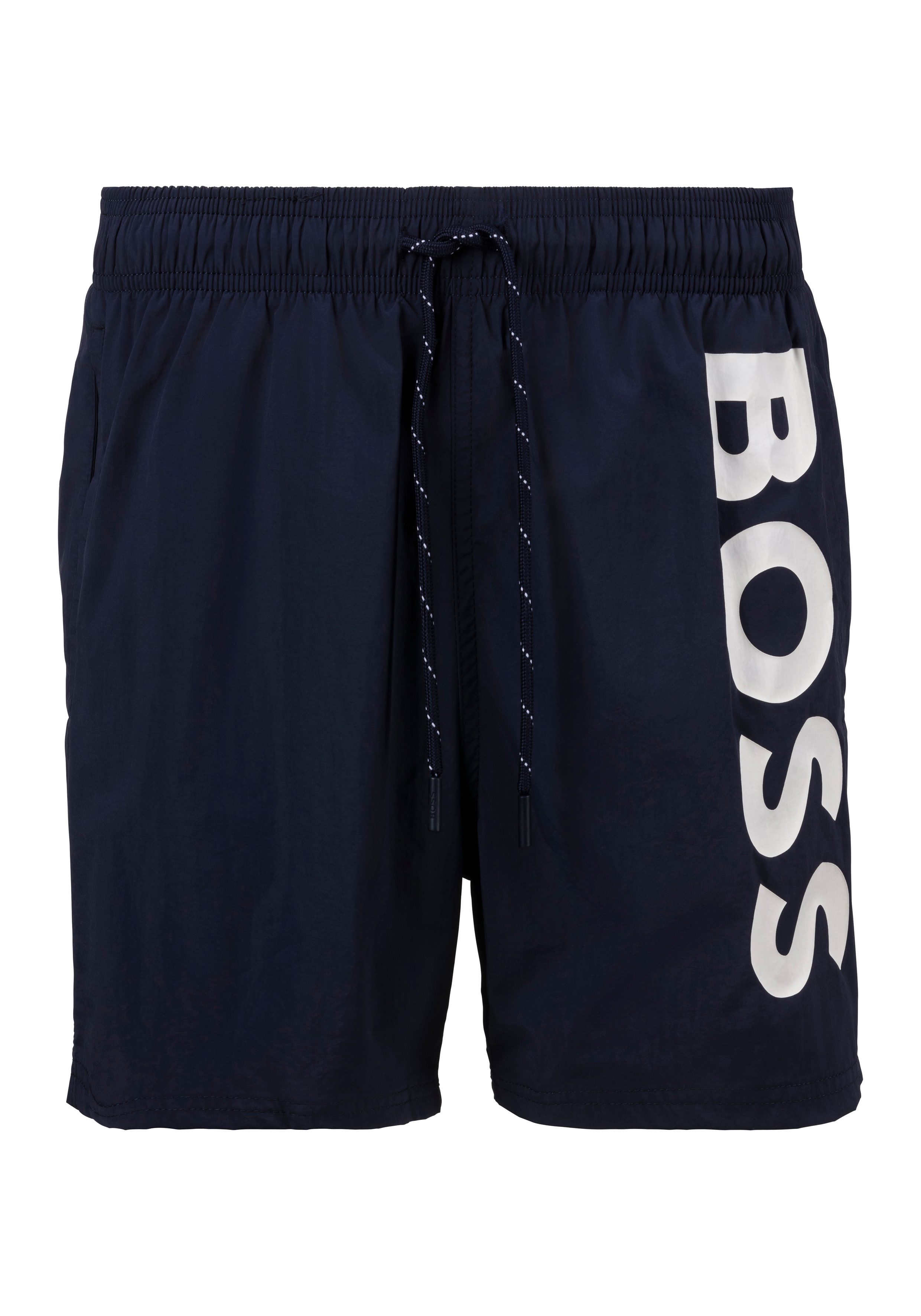 BOSS zwemshort Octopus donkerblauw