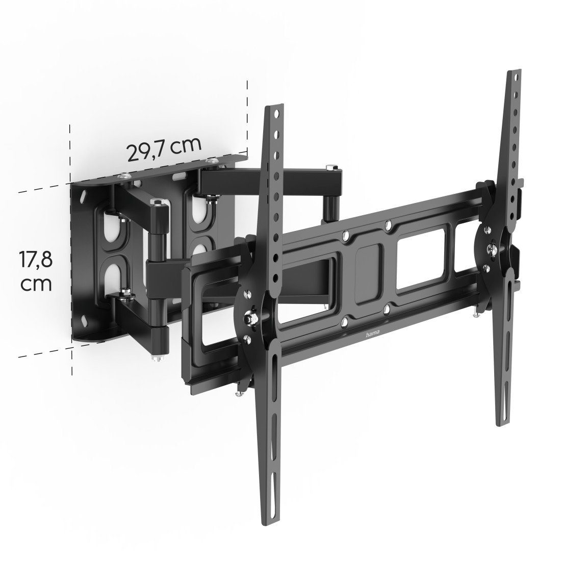 Hama Tv-wandhouder TV wandbeugel, 81 - 213 cm (32 - 84"), full-motion, zwart 43", 50", 55", 65", tot 50 kg, draaibaar, kantelbaar, uittrekbaar