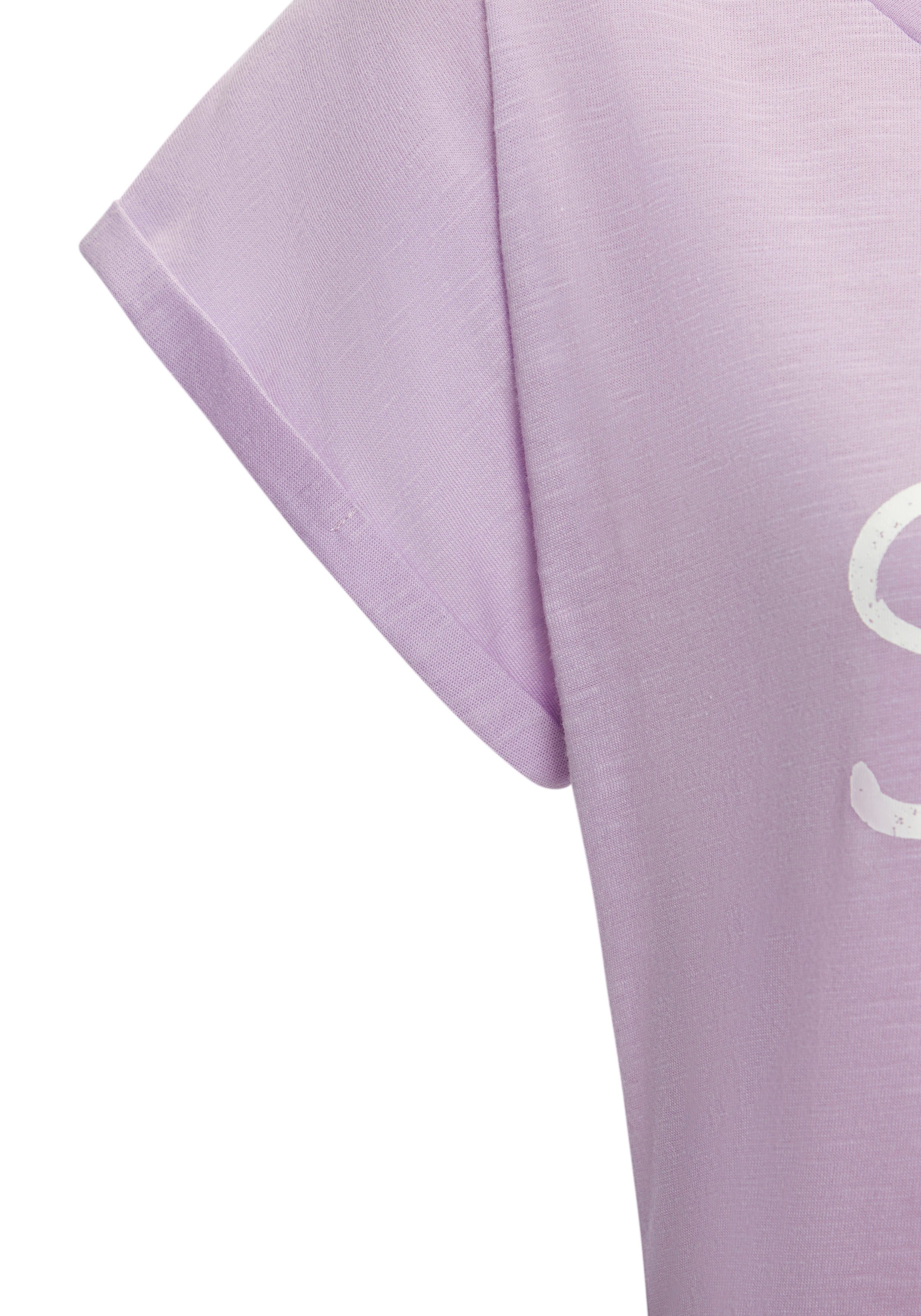 Beachtime T-shirt Met frontprint "Smile" in een zachte katoenkwaliteit