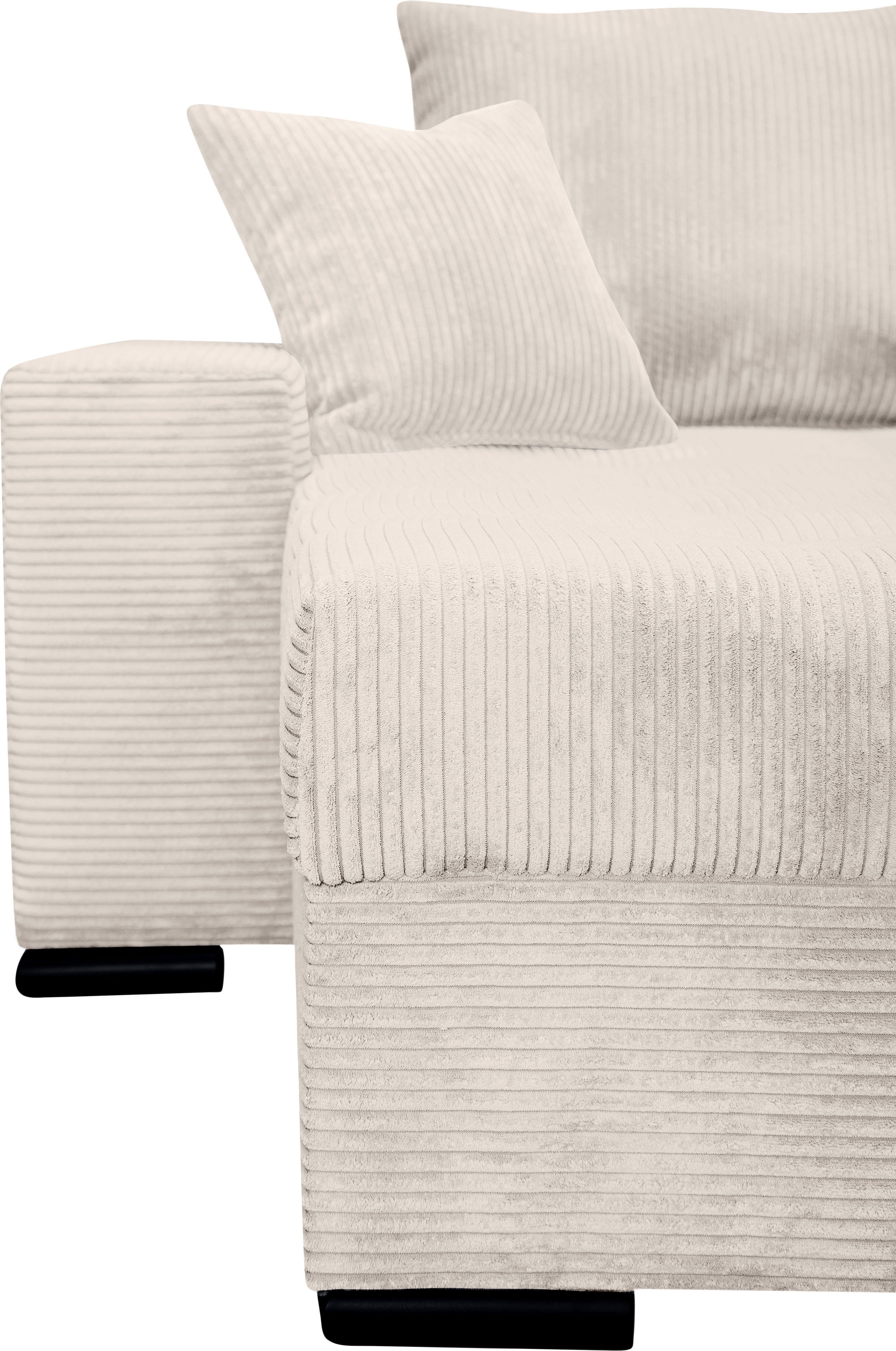 COLLECTION AB Zithoek XL-Josy U-vorm, breedte 313 cm, cord-/mix incl. bedfunctie, bedlade, met 4 gelijk grote rugkussens