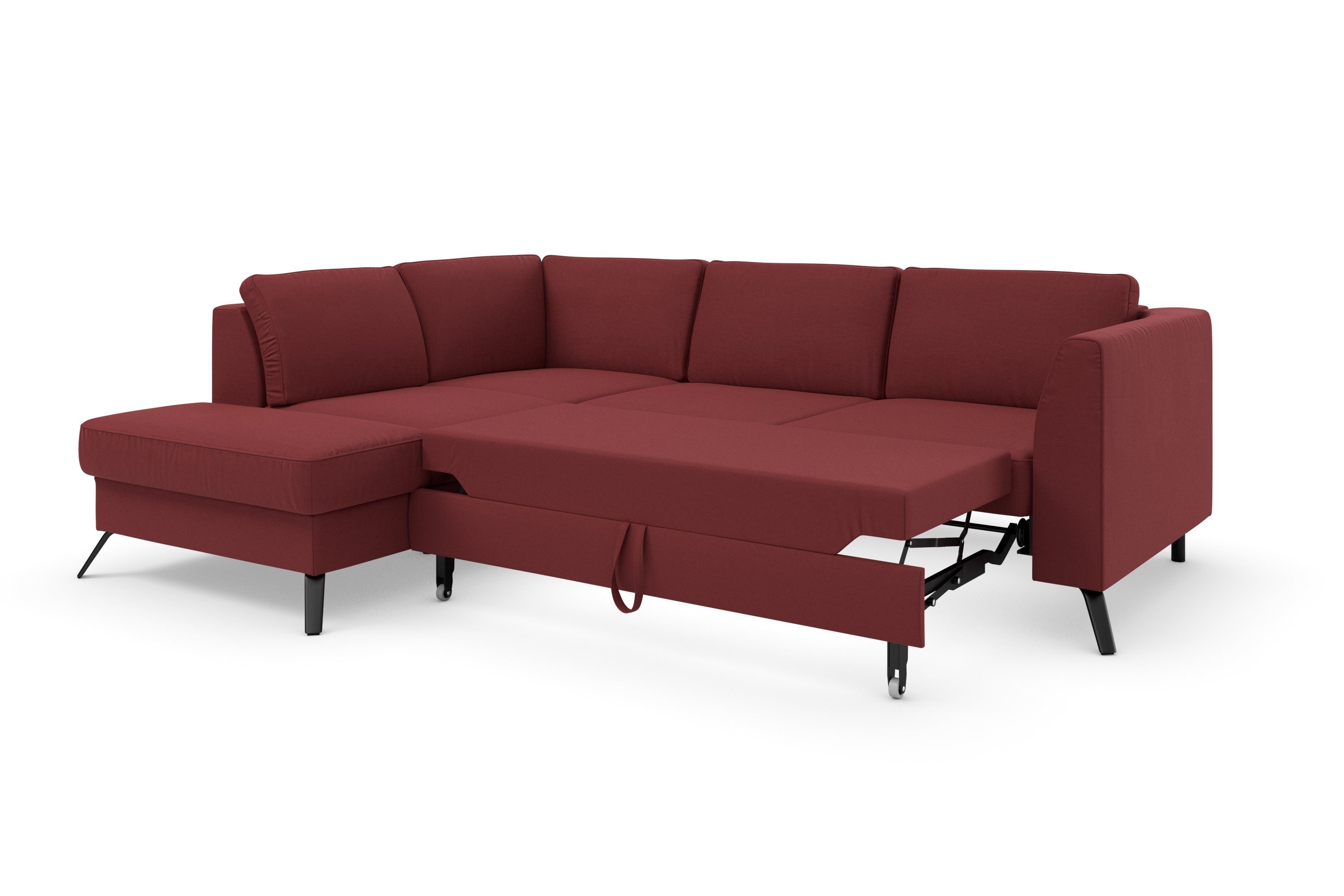 sit&more Hoekbank Olsen L-vorm inclusief zitdiepteverstelling, naar keuze met slaapfunctie, 15 cm hoog
