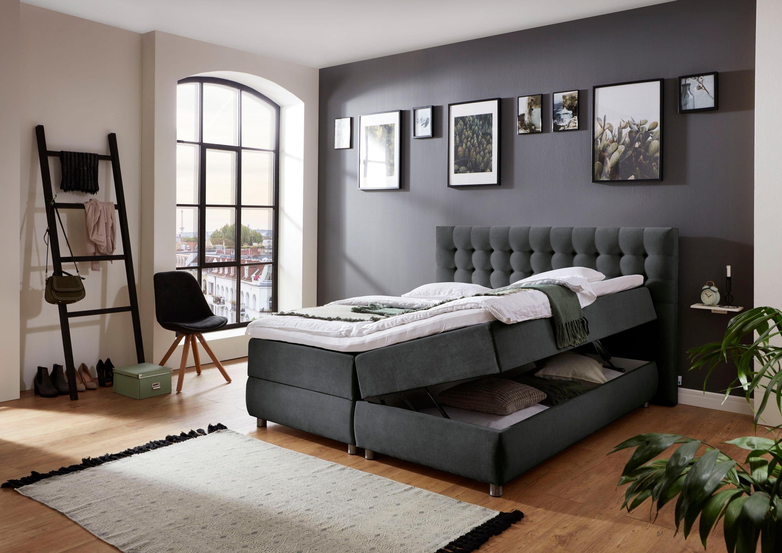 ATLANTIC home collection Boxspring TINA met bedkist en topmatras, ook in extra lang