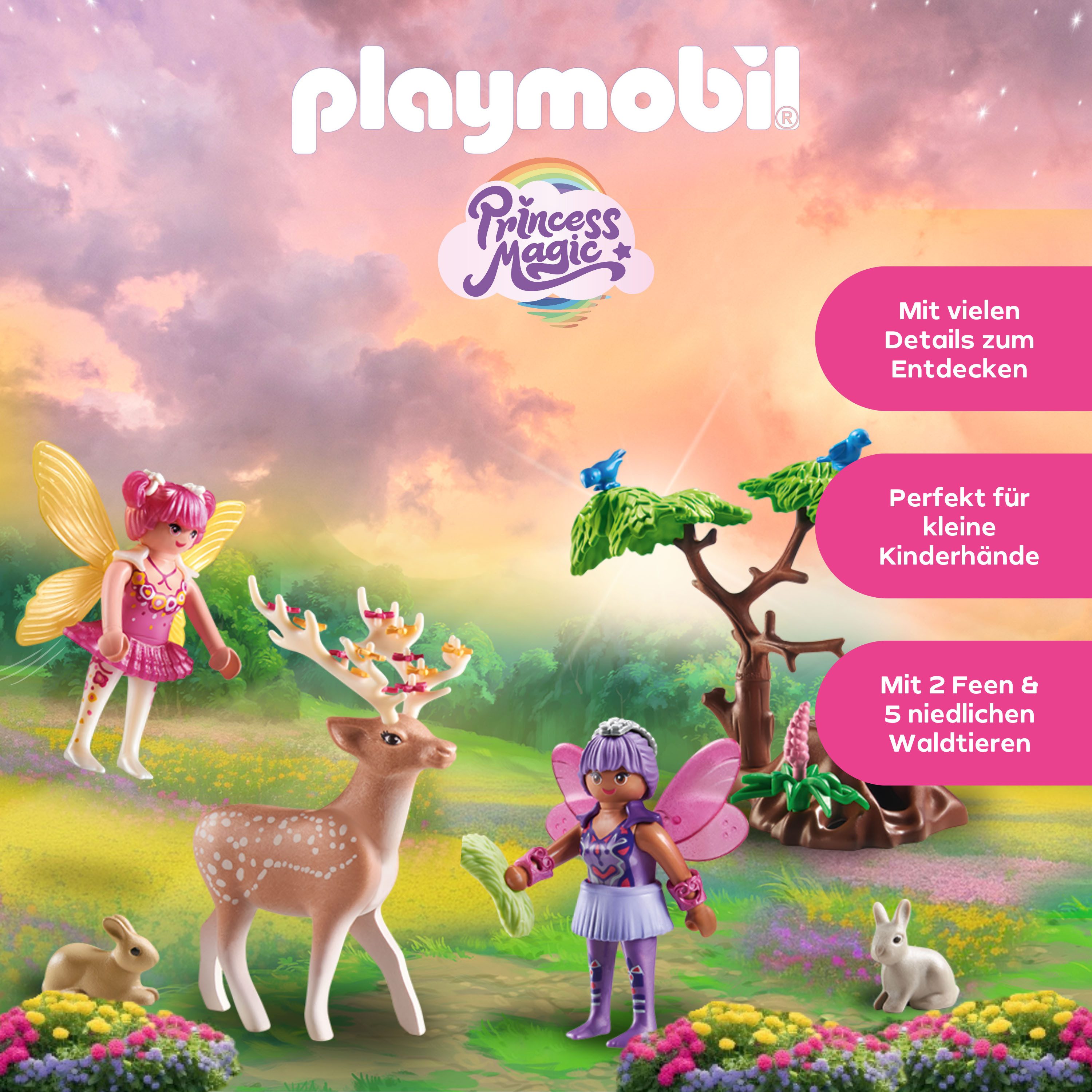 Playmobil® Constructie-speelset Feen mit süßen Waldtieren (71800), Playmobil Fairies (42-delig)